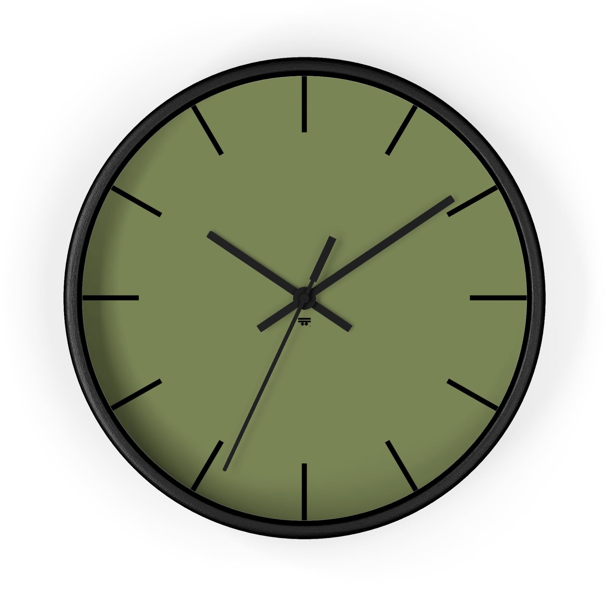Dark Sage Green Wall Clock | 10" Modern Minimal – FREEBRD