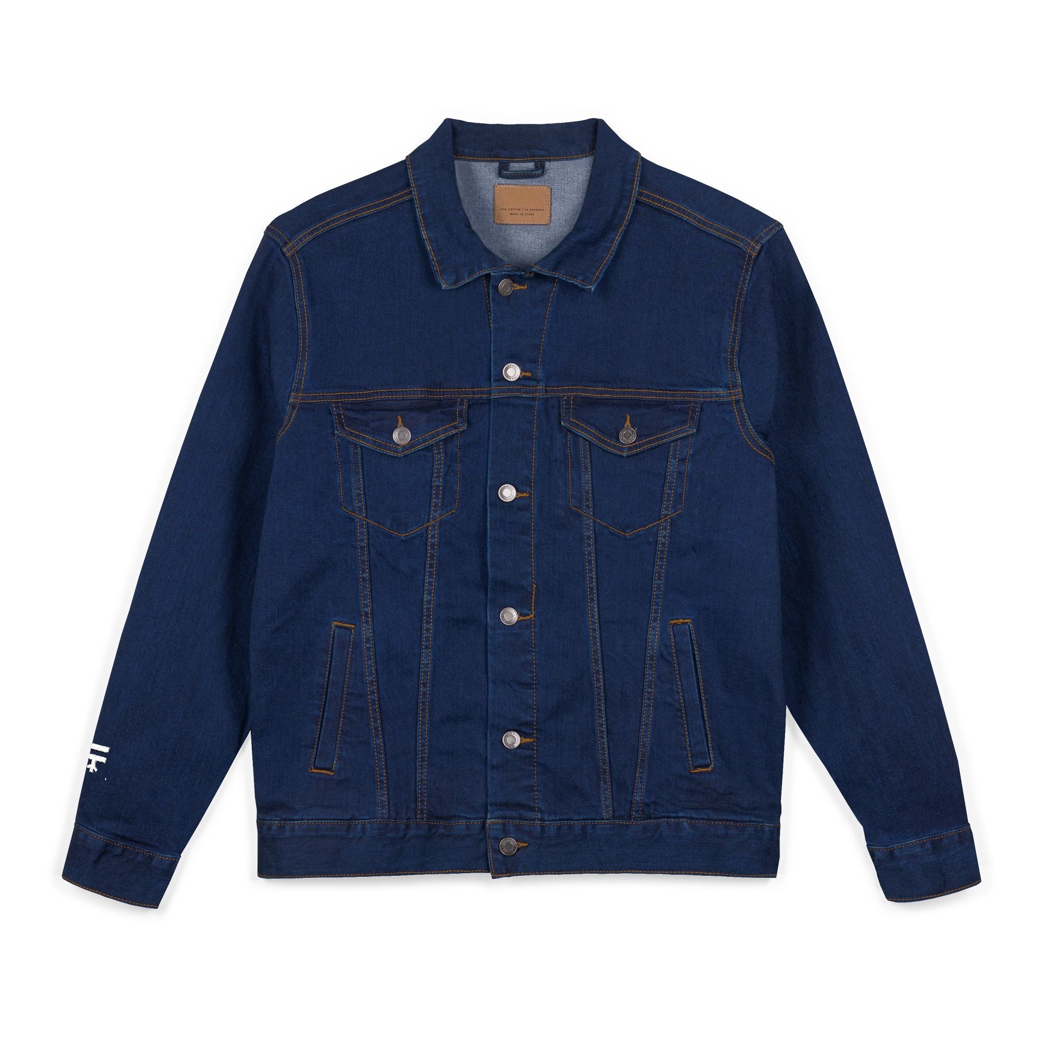 Graphic Logo Embroidered Denim Jacket Casual Street Style