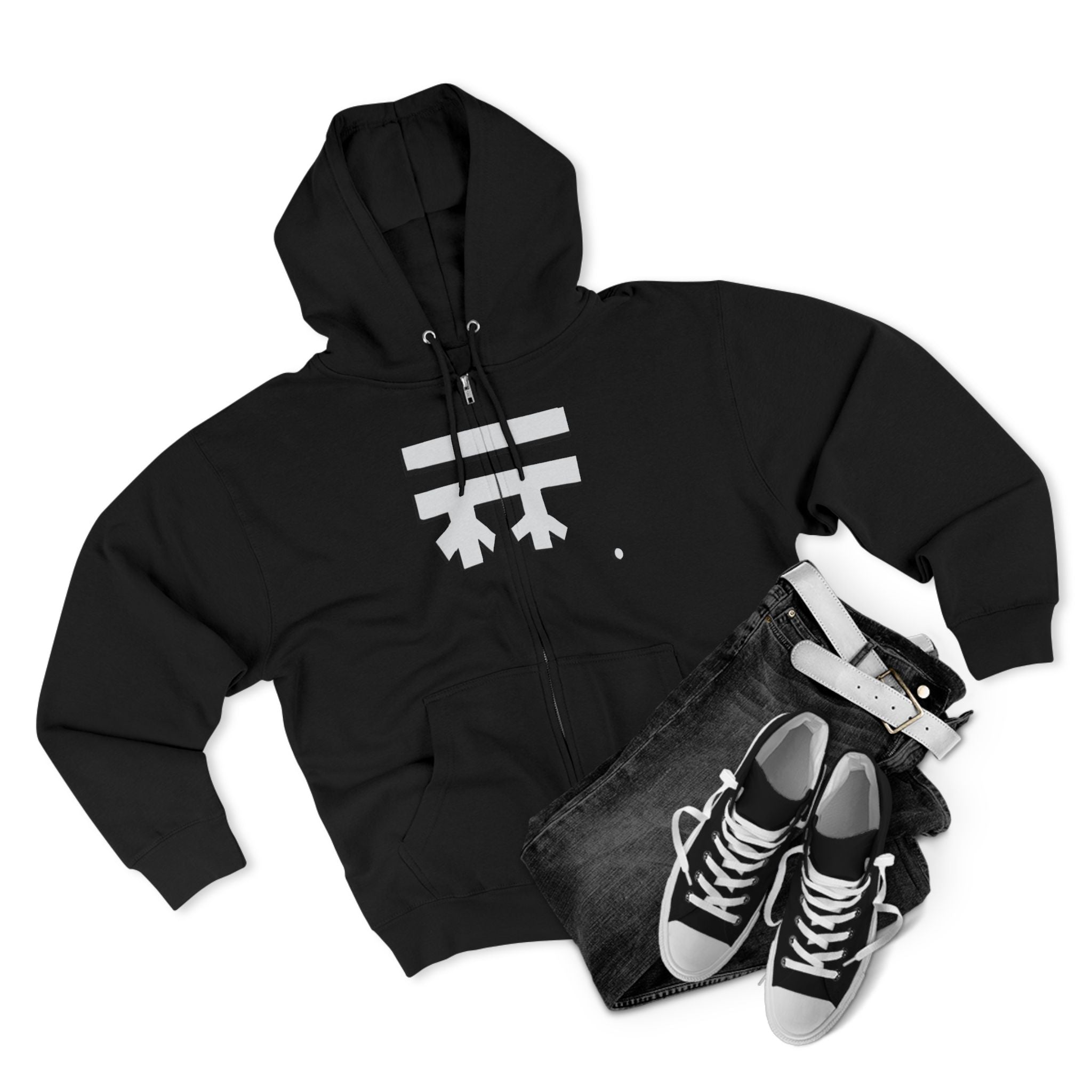 Minimalist Full-Zip Hoodie with Logo Casual Streetwear