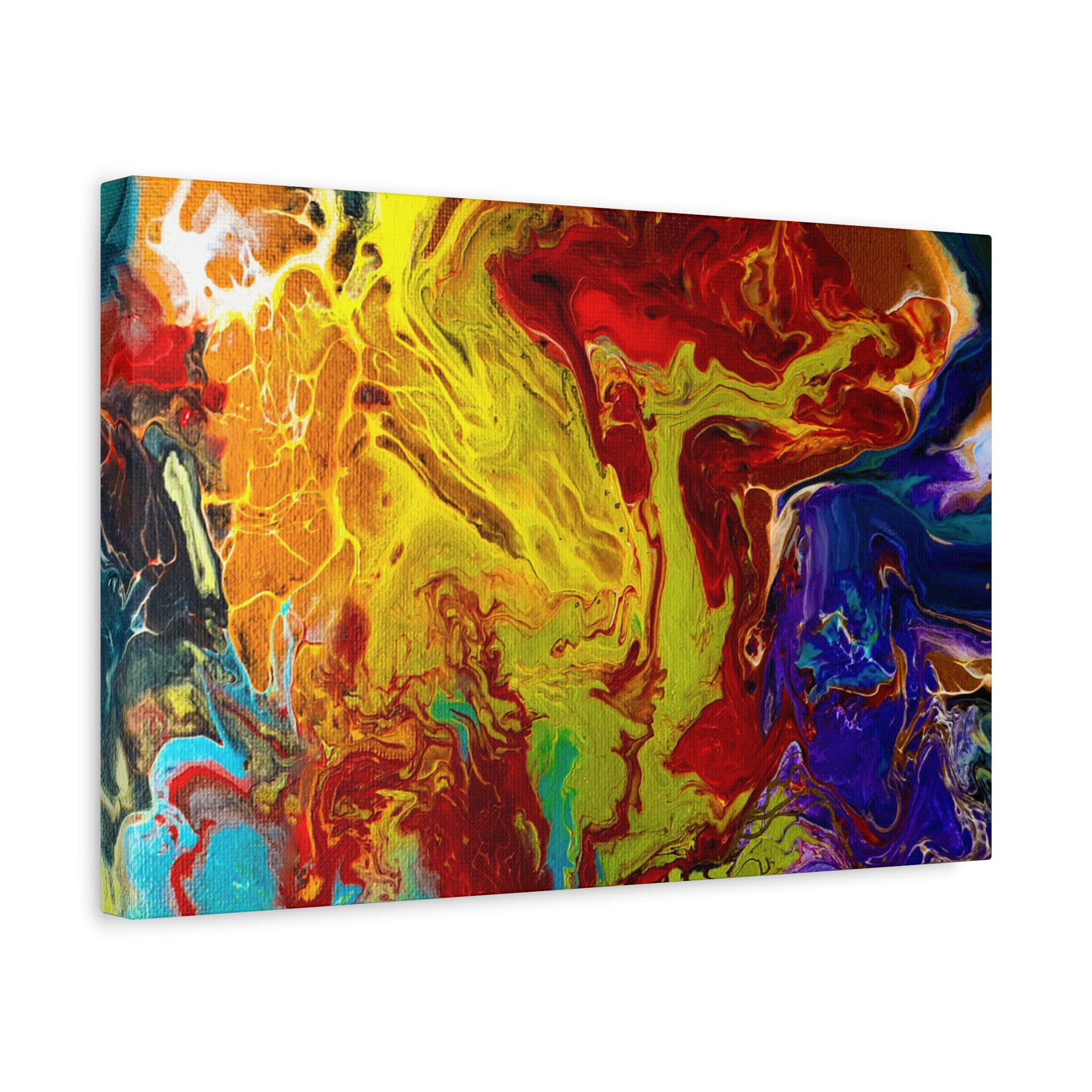 "Red Rain" Vibrant Abstract Canvas Wall Art Decor