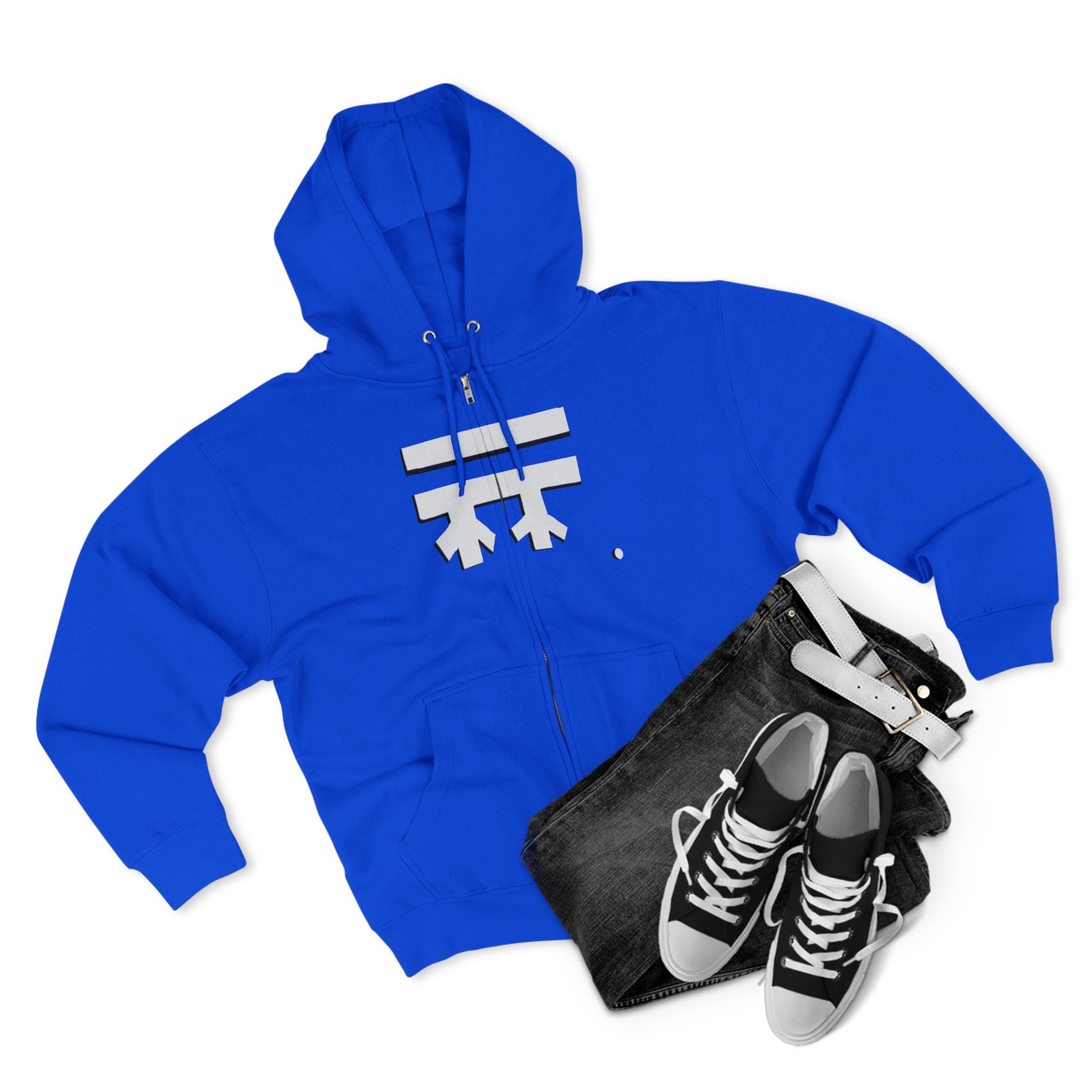 Minimalist Full-Zip Hoodie with Logo Casual Streetwear
