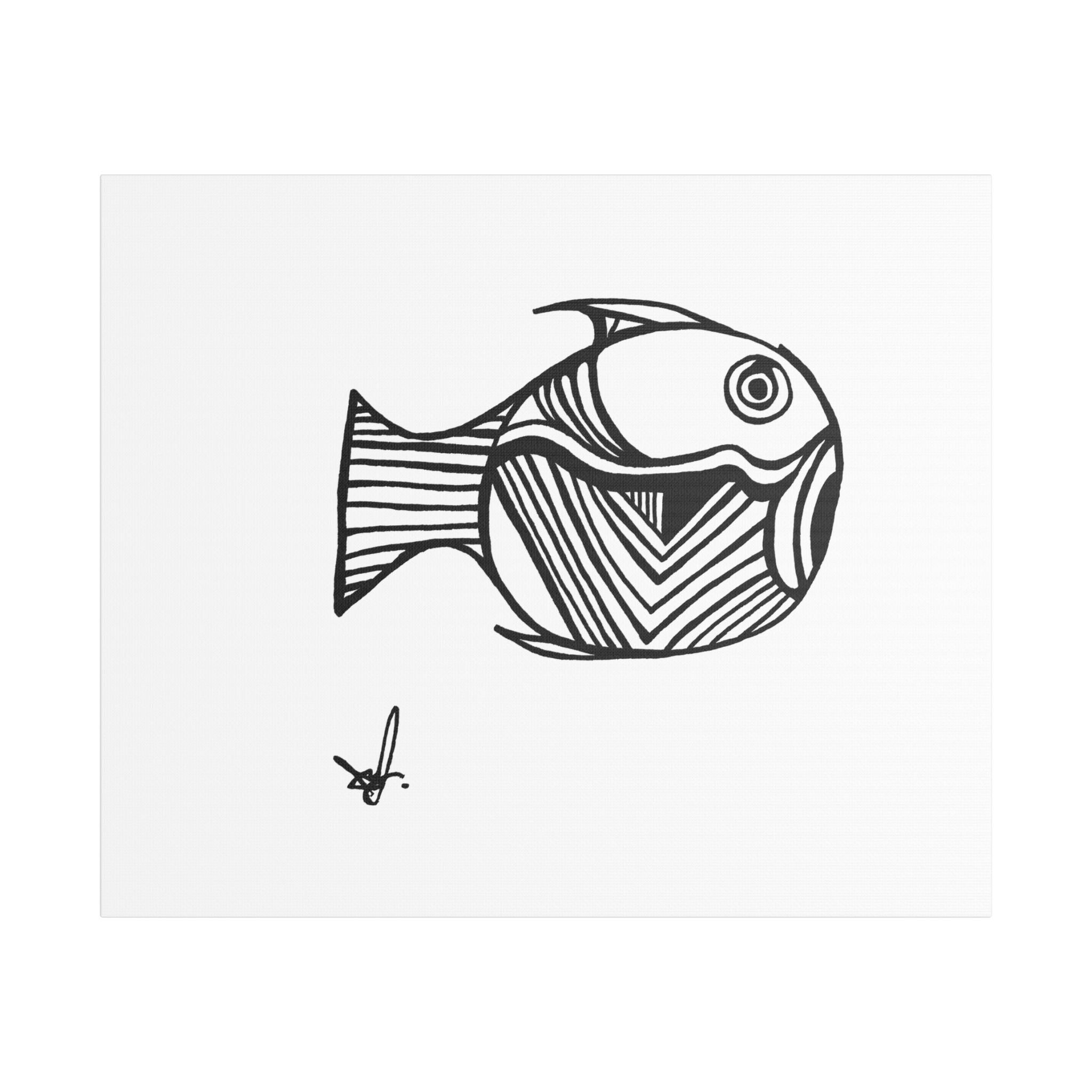Mermaid Fish Line Art Modern Wall Decor