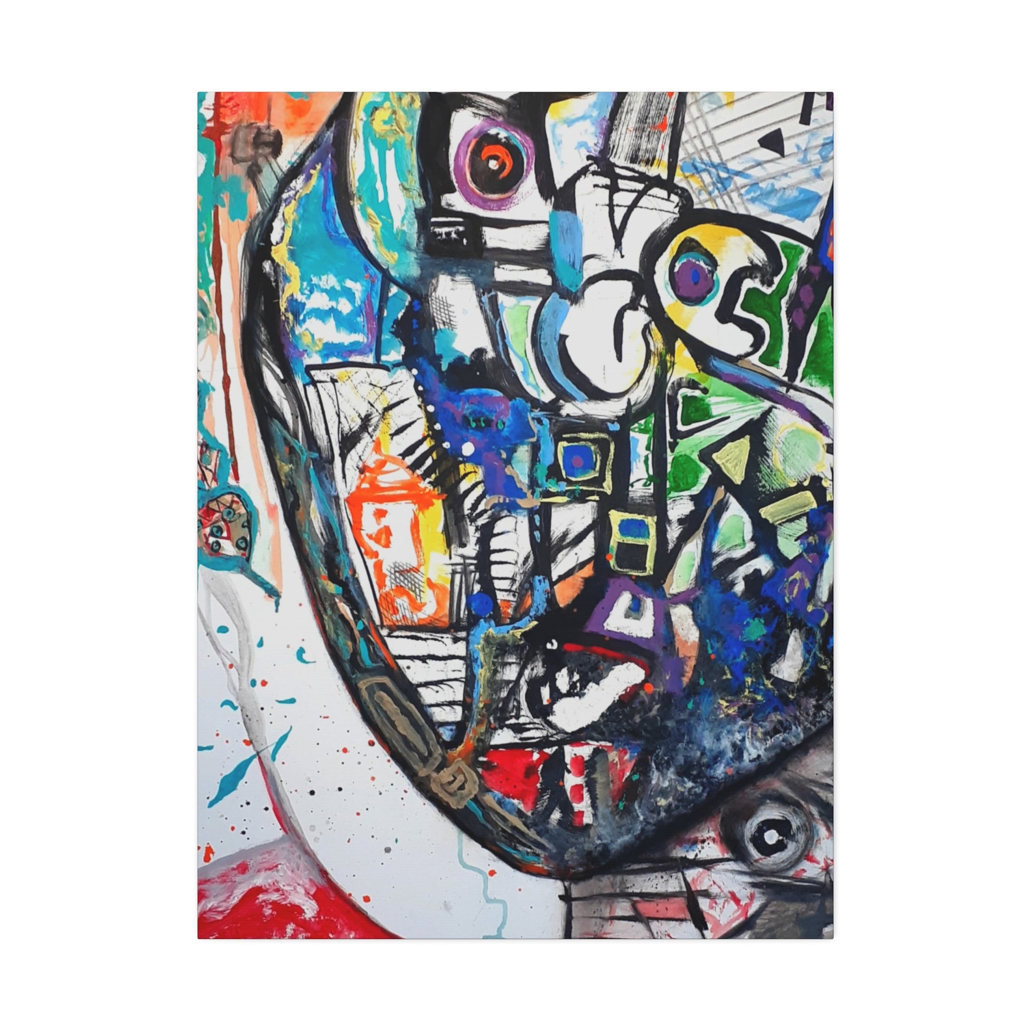 "Frankly" Contemporary Surrealistic Abstraction Canvas Art