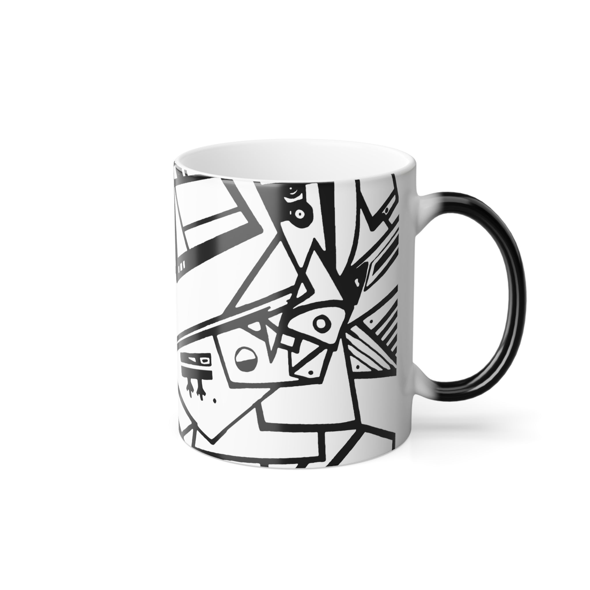 Color Morphing Grapitc Art Mug, 11oz