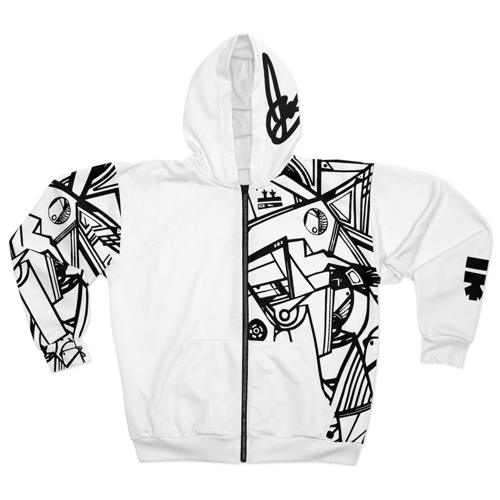Creative Graphic Art Unique Urban Full-Zip Hoodie