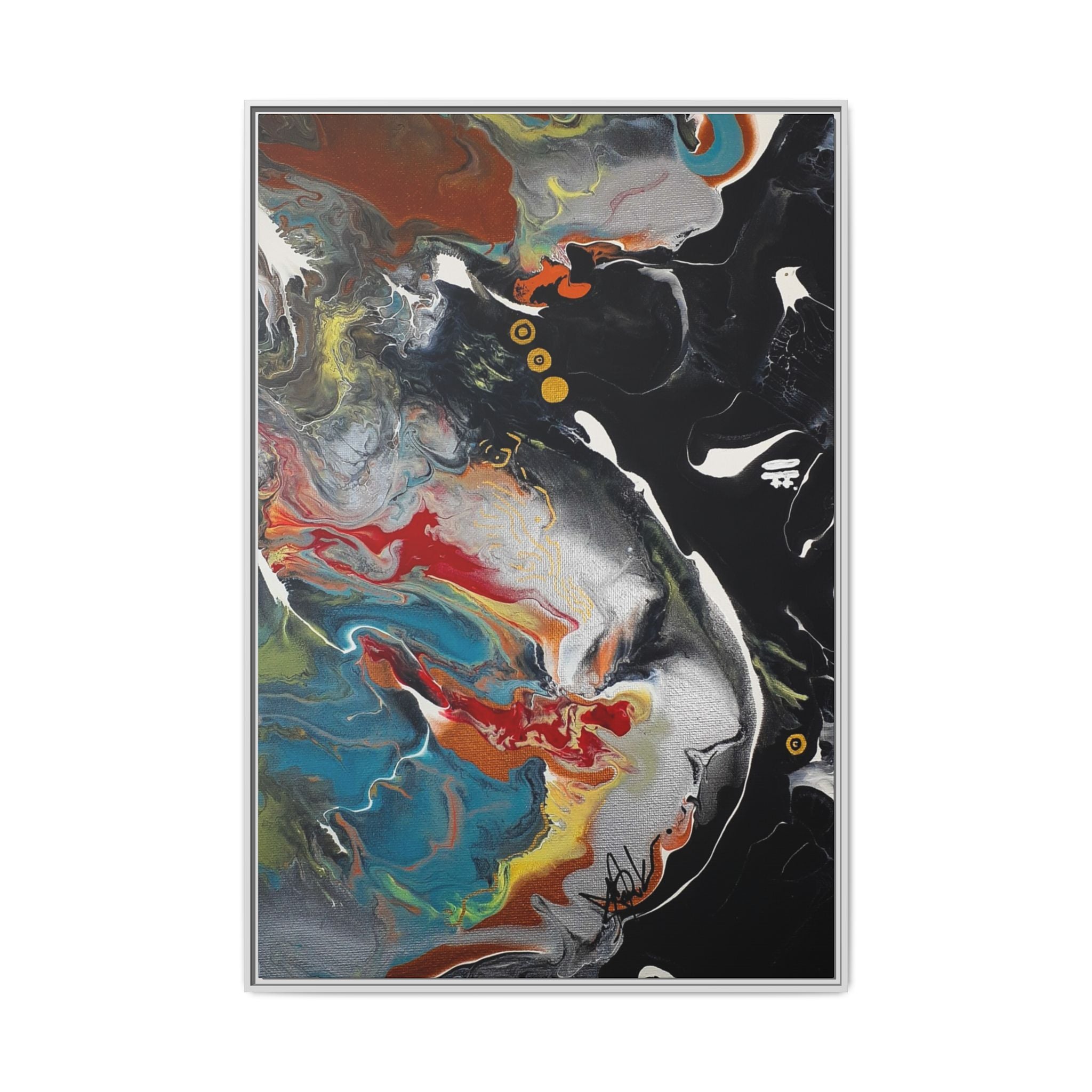 Silver Bird Modern Abstract Canvas Wall Art Decor