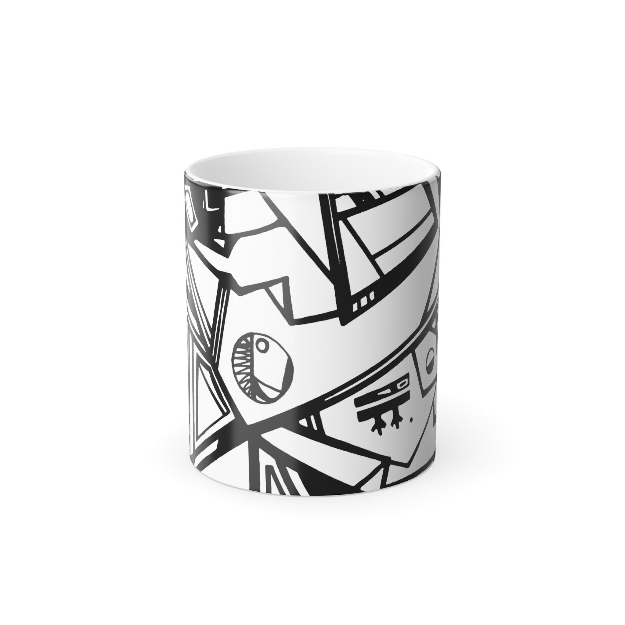 Color Morphing Grapitc Art Mug, 11oz