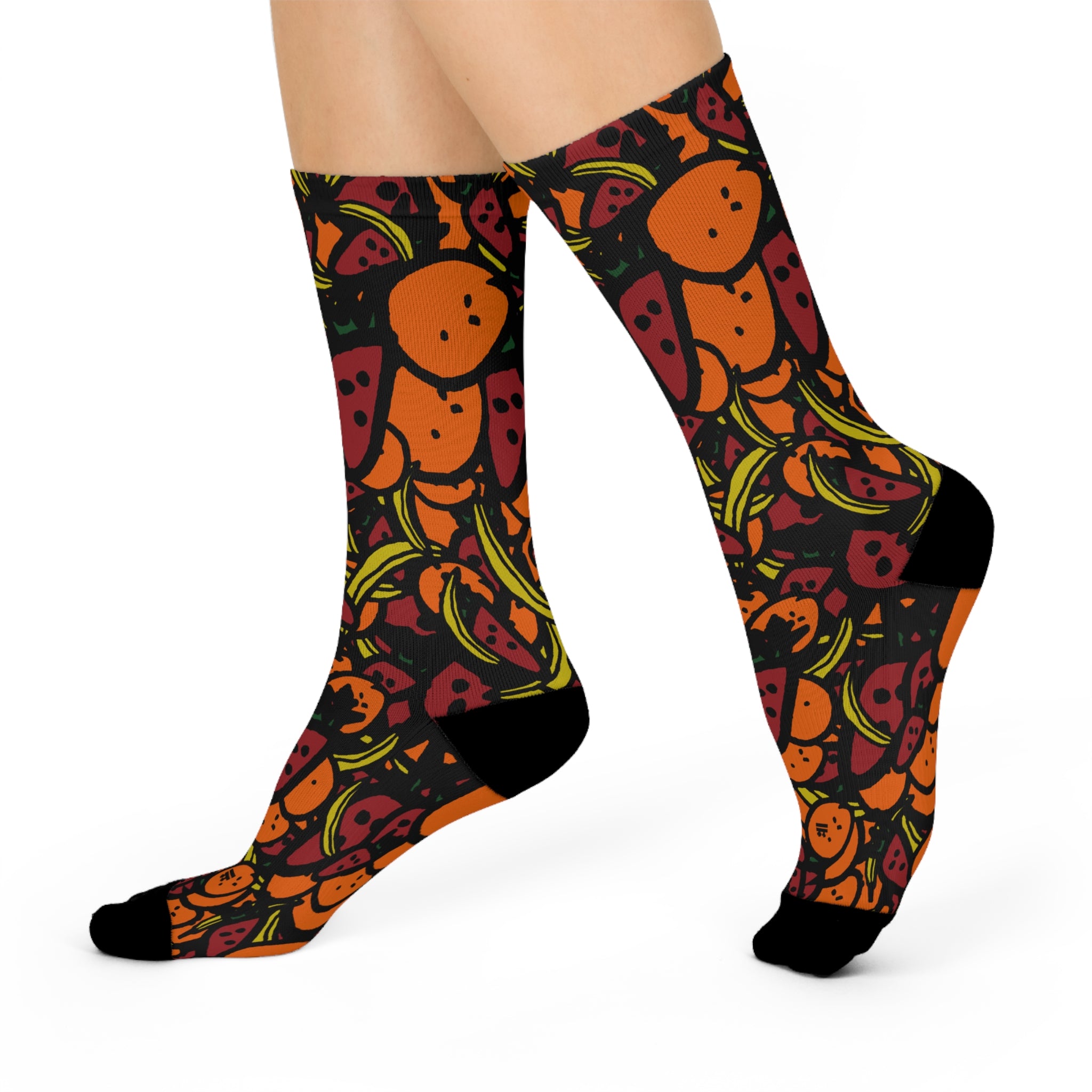 Strawnana Fruit Mid-calf Crew Socks for Fruit Lovers