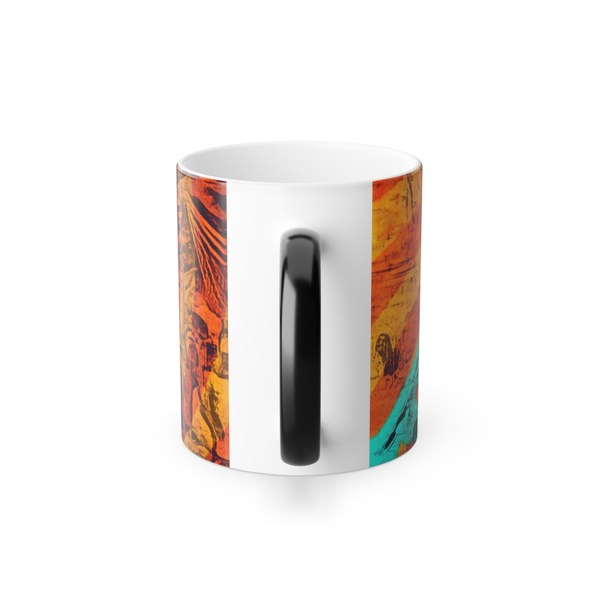 Unique Graphic Art Color Changing Ceramic Cup