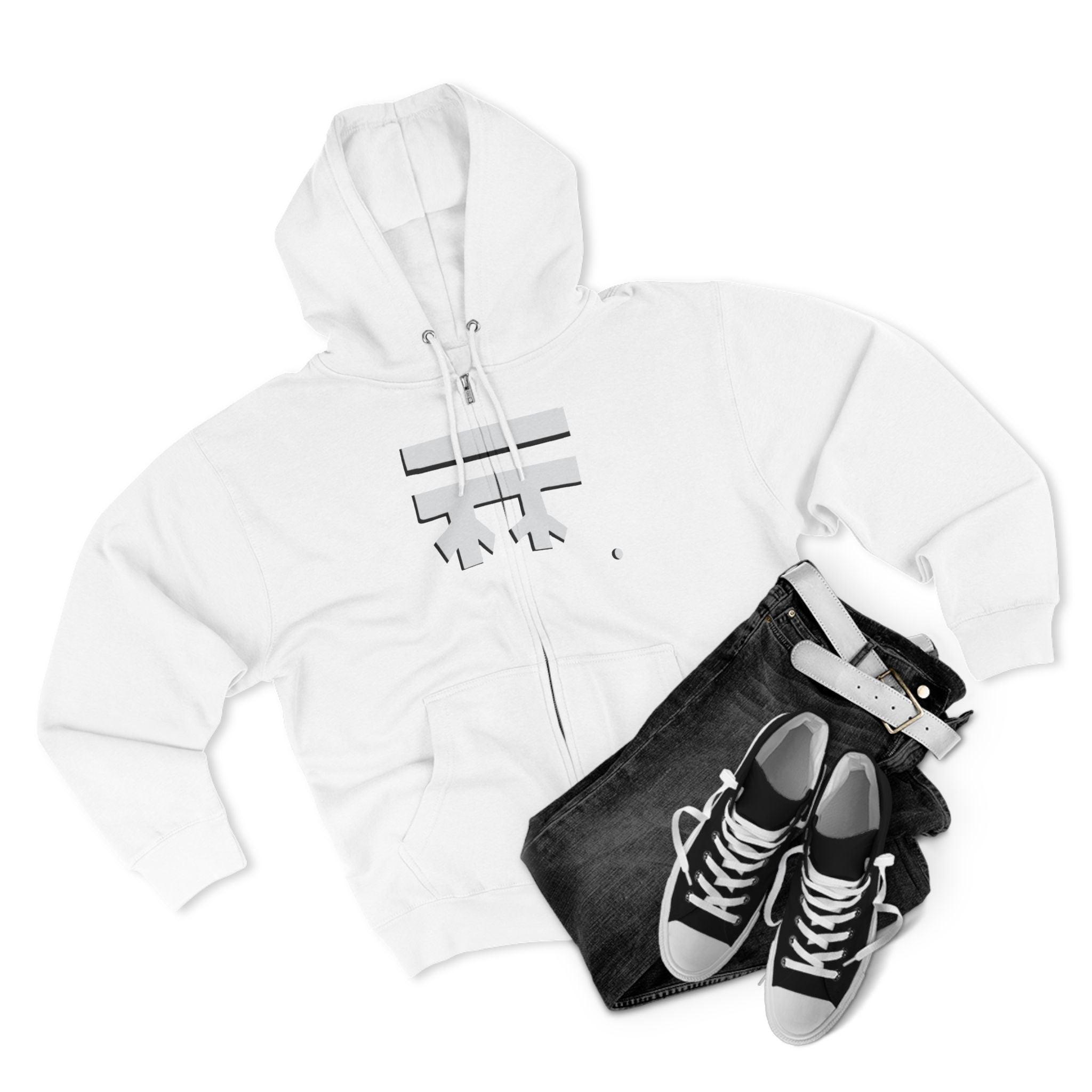 Minimalist Full-Zip Hoodie with Logo Casual Streetwear