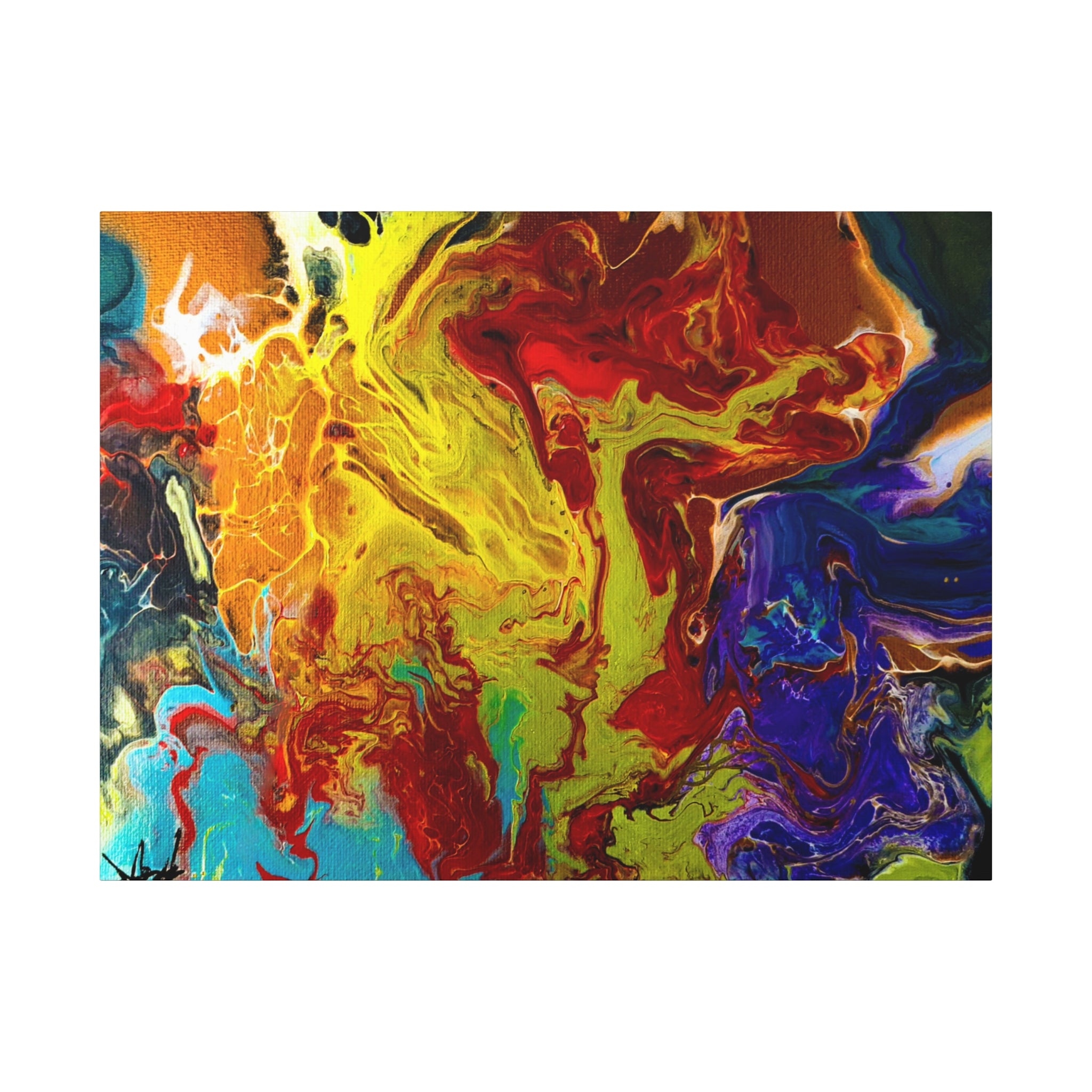 "Red Rain" Vibrant Abstract Canvas Wall Art Decor