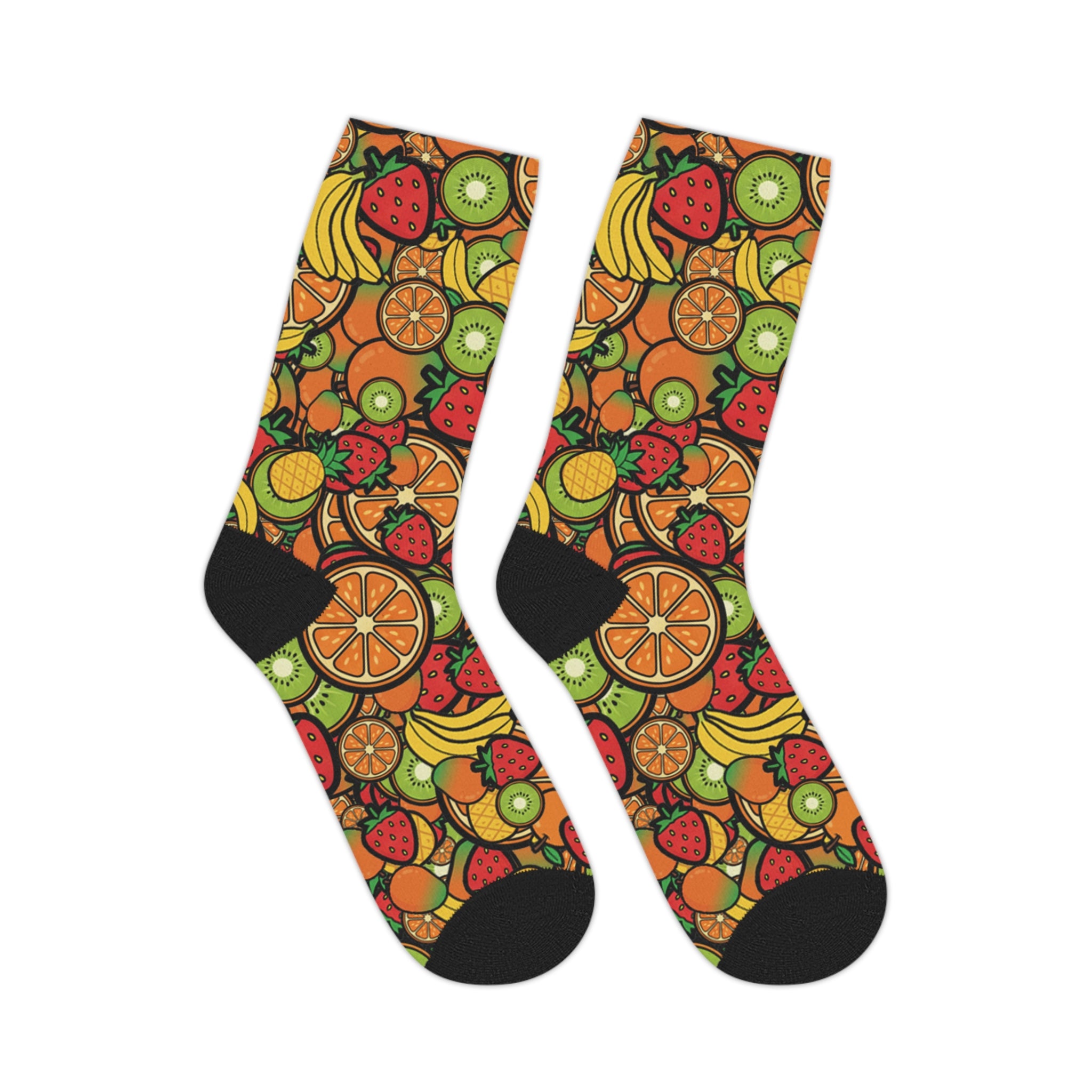 Owl Fruit Pattern Mid-Length Socks