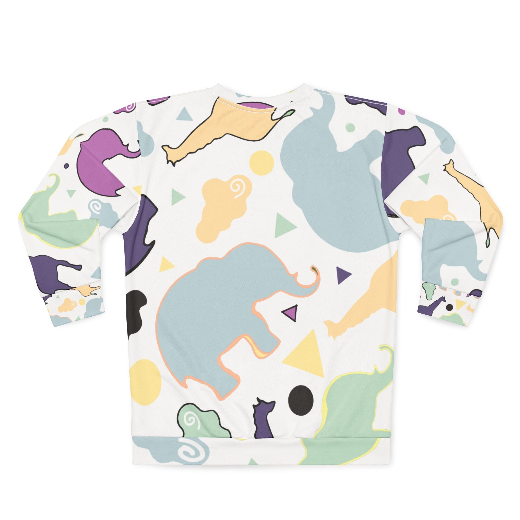 Giraffe, Elephant Cloud Cozy Casual Pullover Sweatshirt