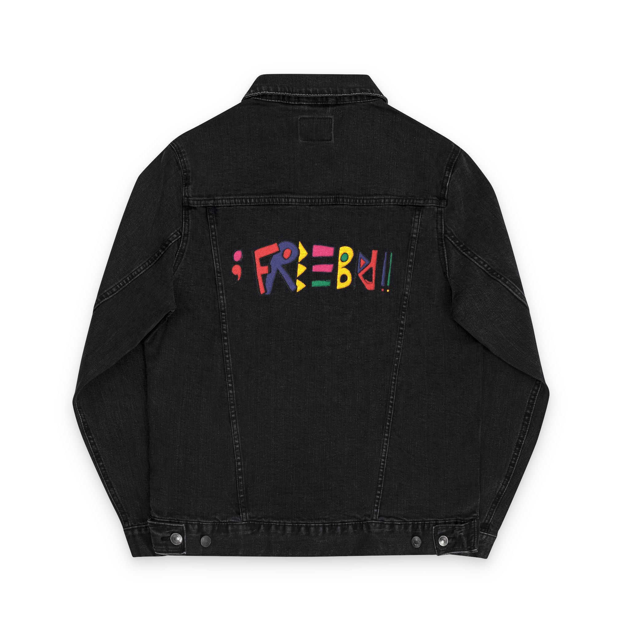Graphic Logo Embroidered Denim Jacket Casual Street Style