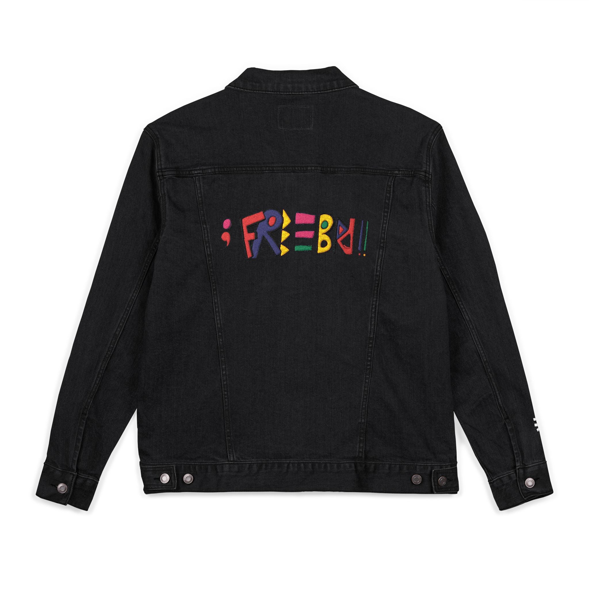 Graphic Logo Embroidered Denim Jacket Casual Street Style