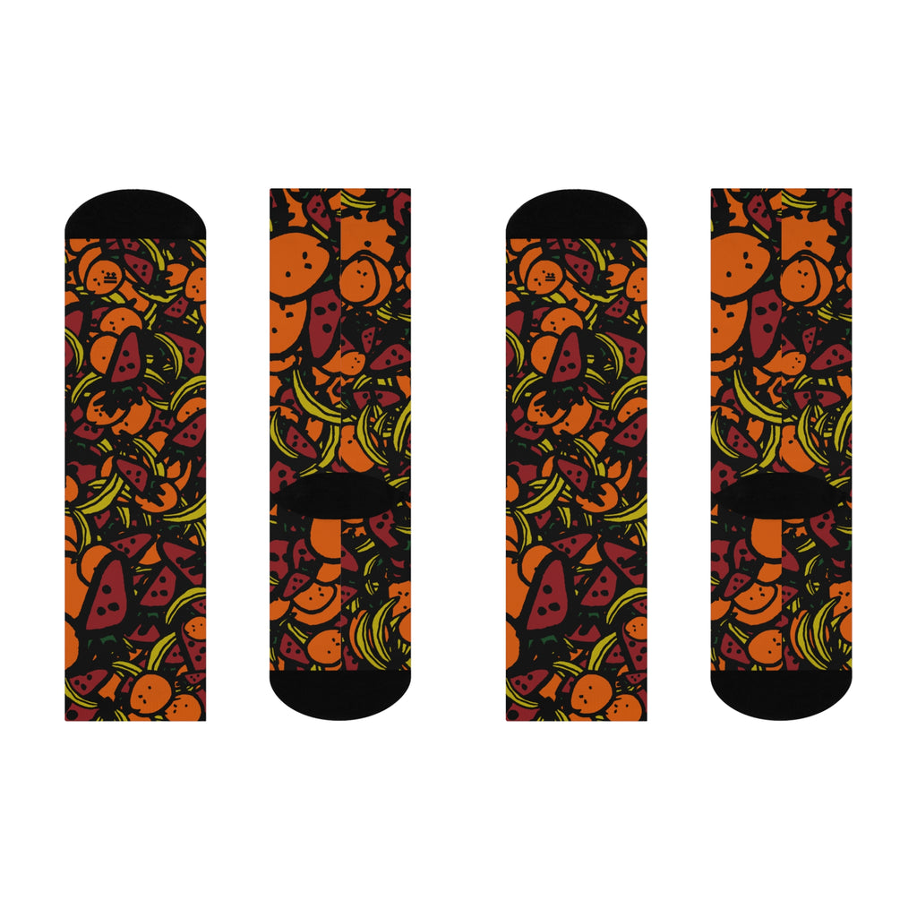 Strawnana Fruit Mid-calf Crew Socks for Fruit Lovers