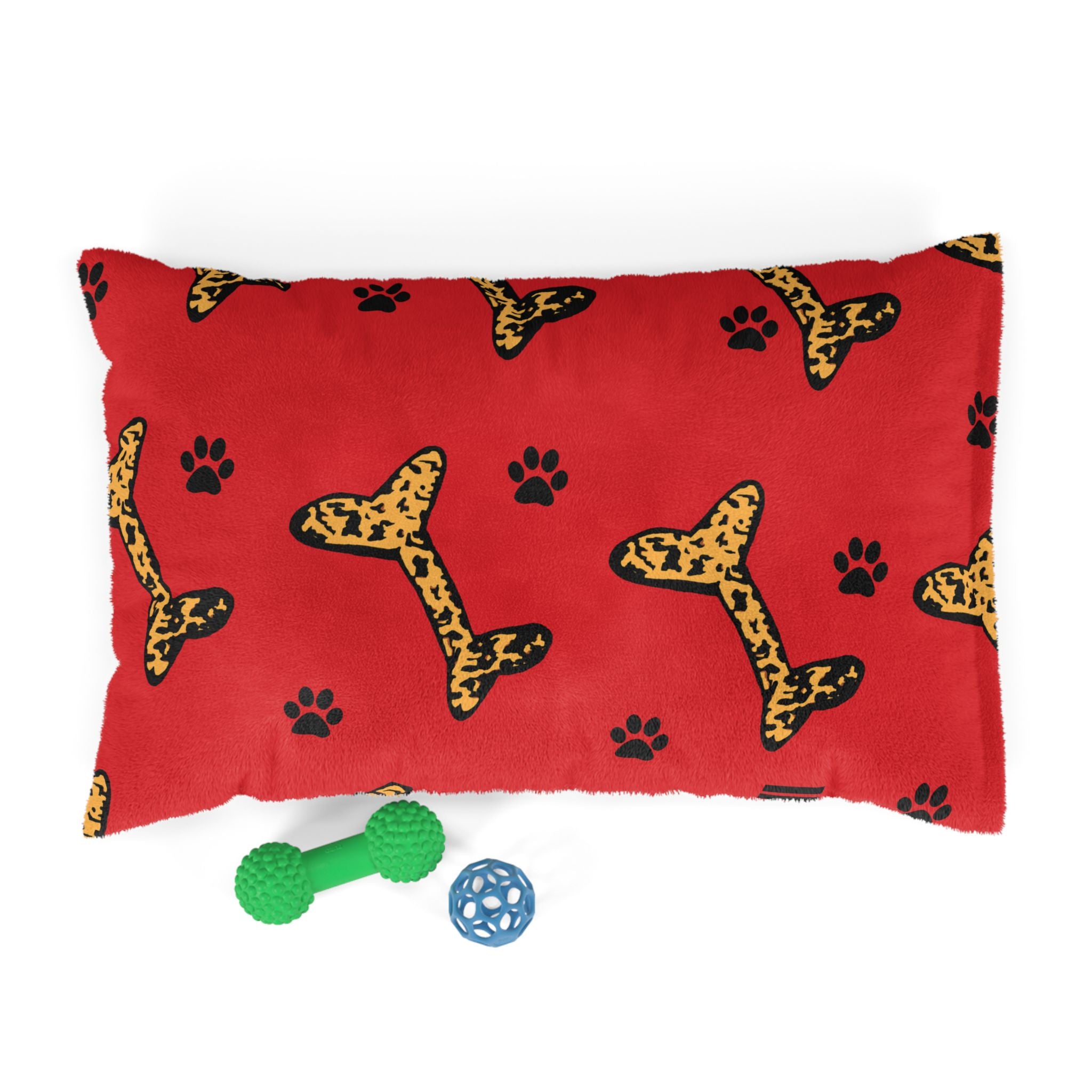 Leopard Print Bone Pet Bed for Dogs and Cats