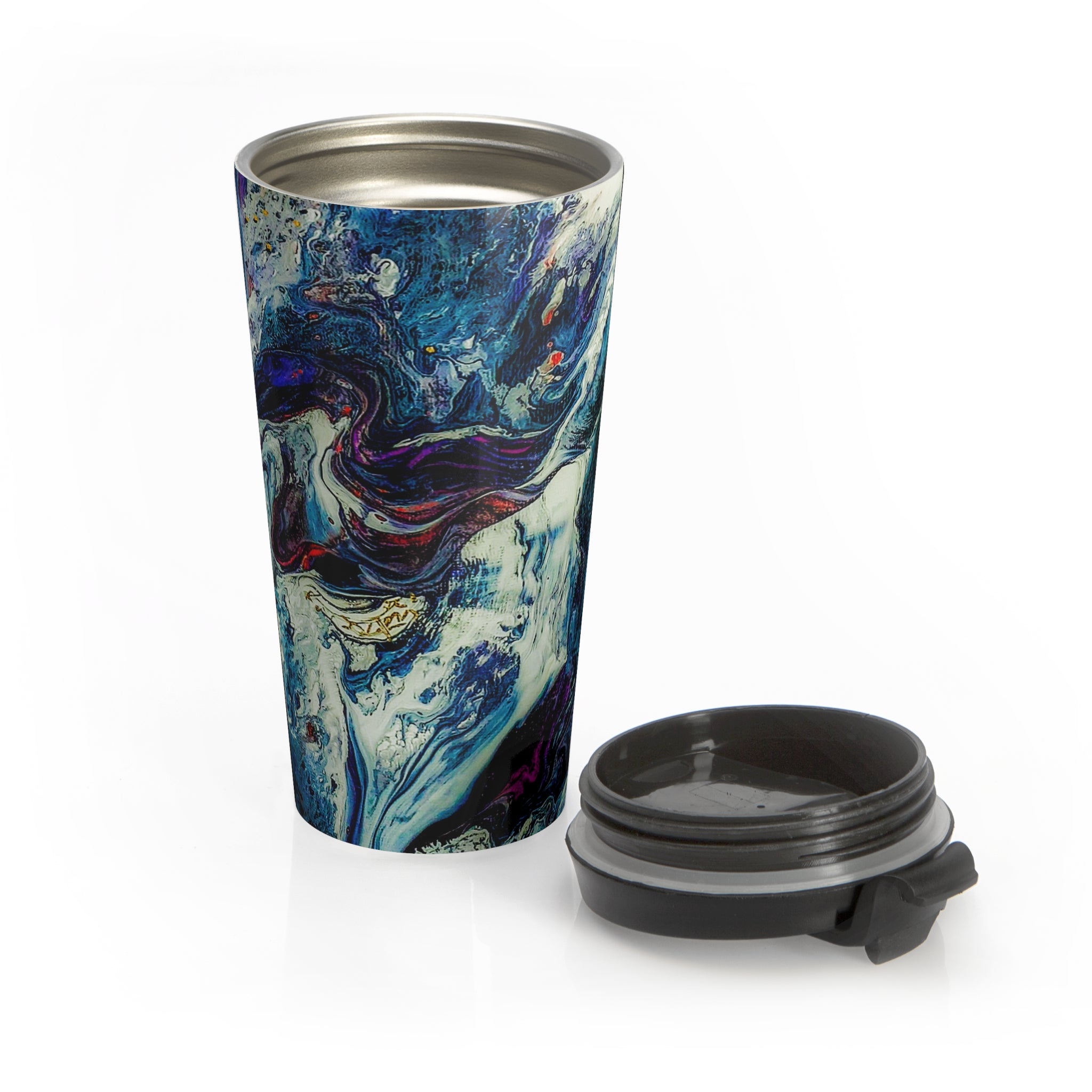 Abstract Stainless Steel Eco-Friendly Travel Mug