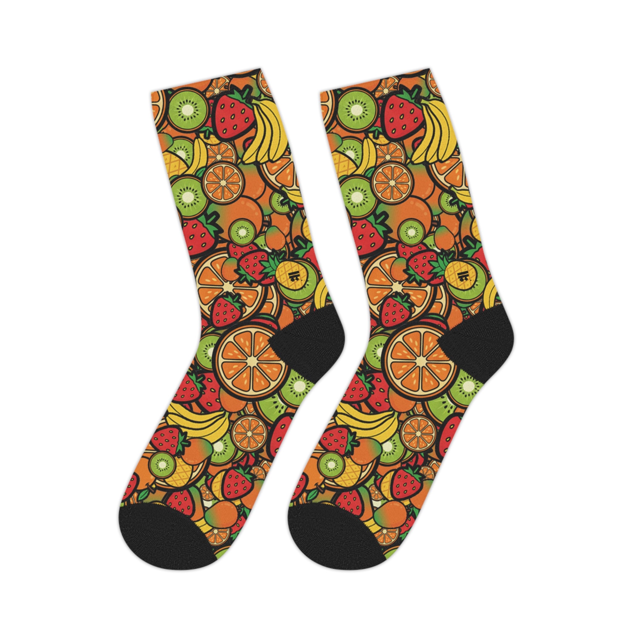 Owl Fruit Pattern Mid-Length Socks