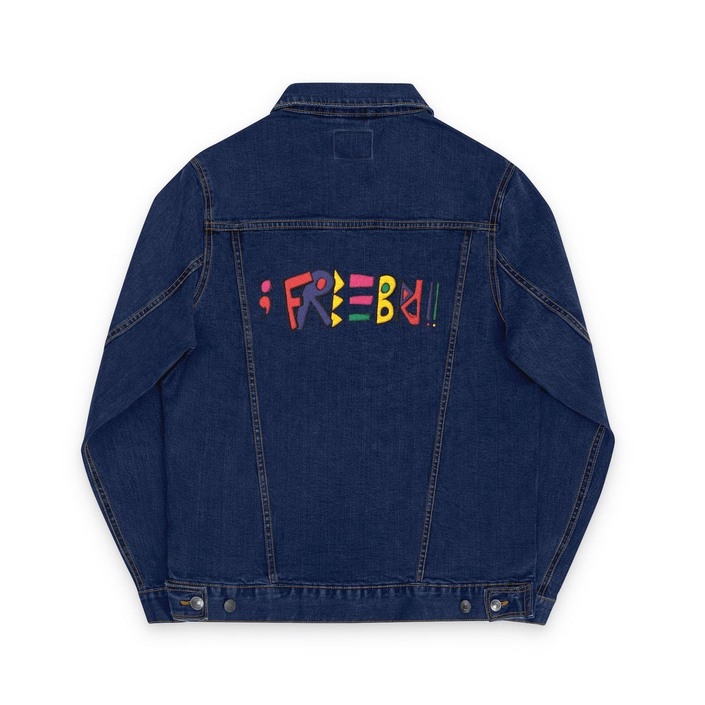 Graphic Logo Embroidered Denim Jacket Casual Street Style