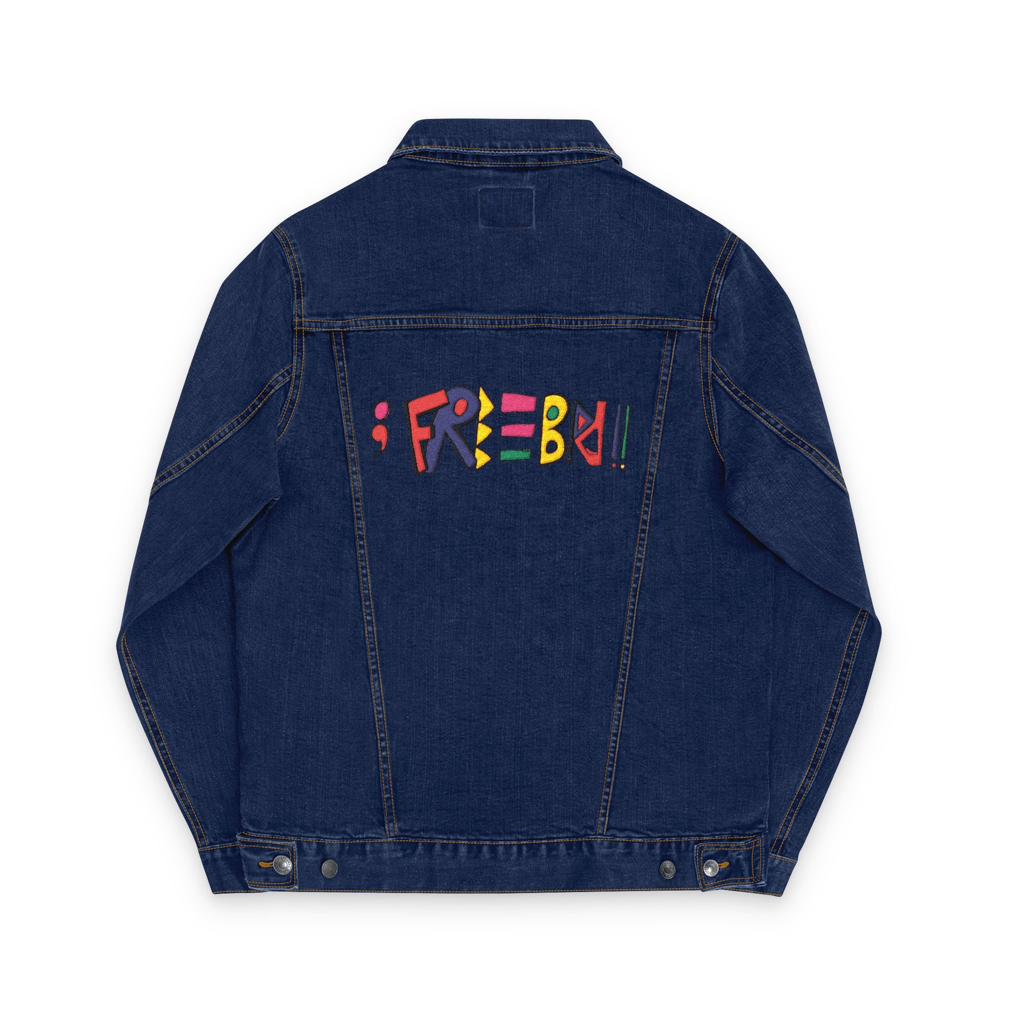Graphic Logo Embroidered Denim Jacket Casual Street Style