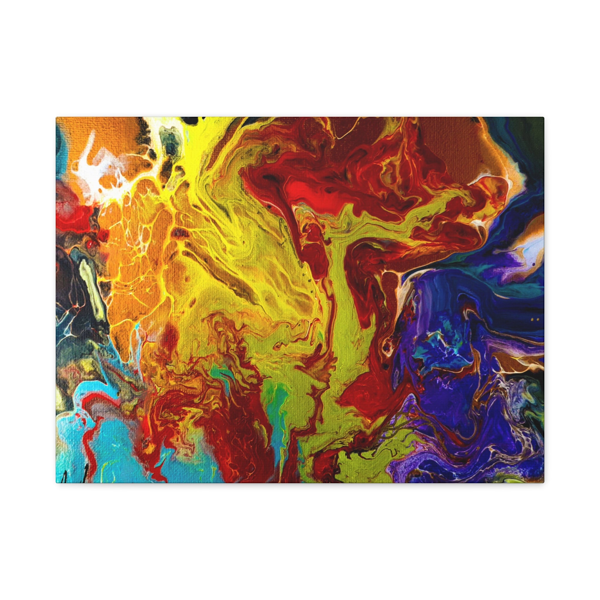 "Red Rain" Vibrant Abstract Canvas Wall Art Decor