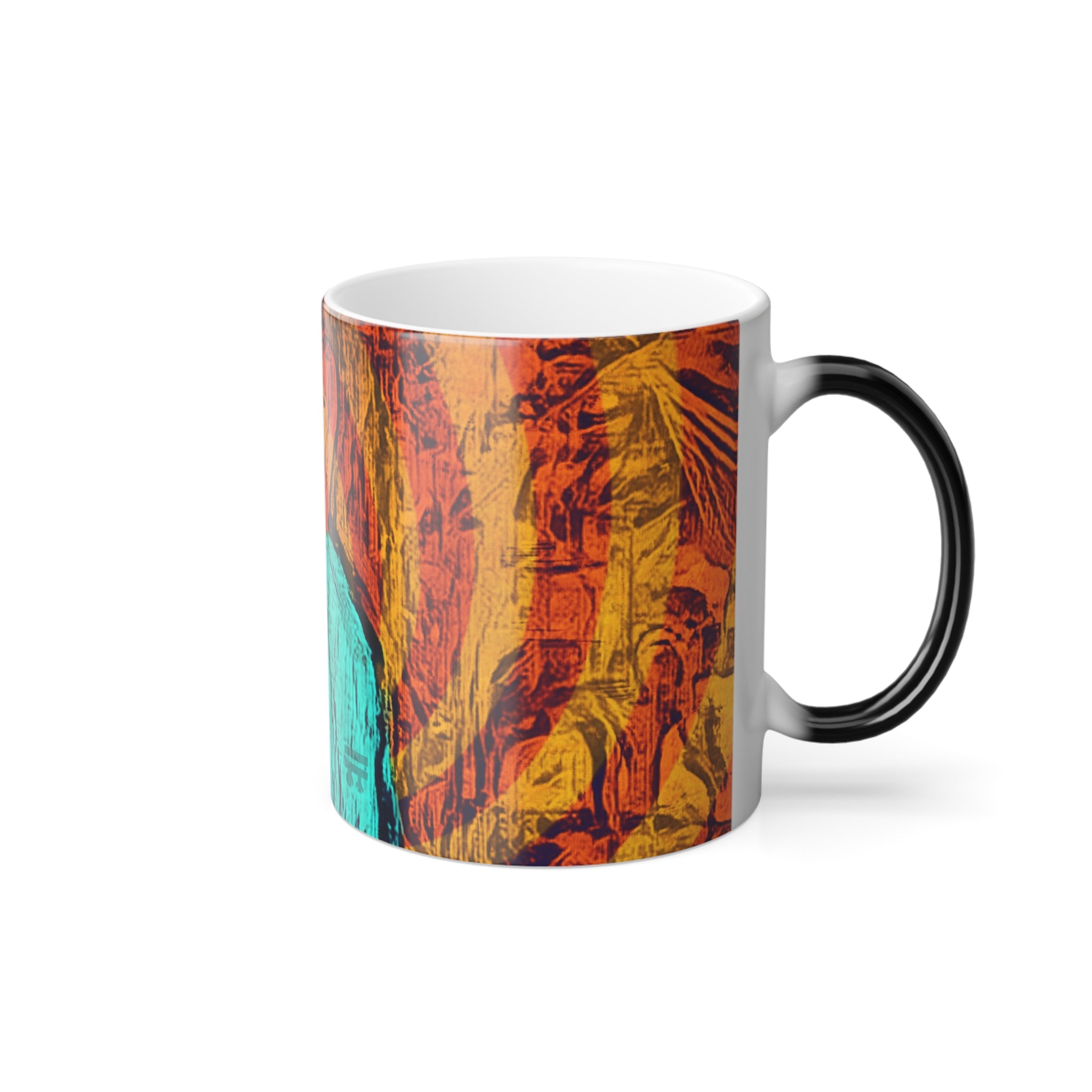 Unique Graphic Art Color Changing Ceramic Cup