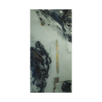 24" x 48" "Tu Gough" on 1.25" Stretched Canvas Modern Art Wall Decor showcasing abstract artwork with blacks, greys, and gold color tones on a faded ink background
