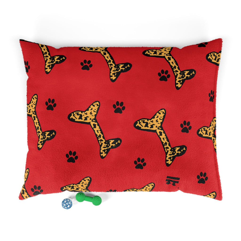 Leopard Print Bone Pet Bed for Dogs and Cats