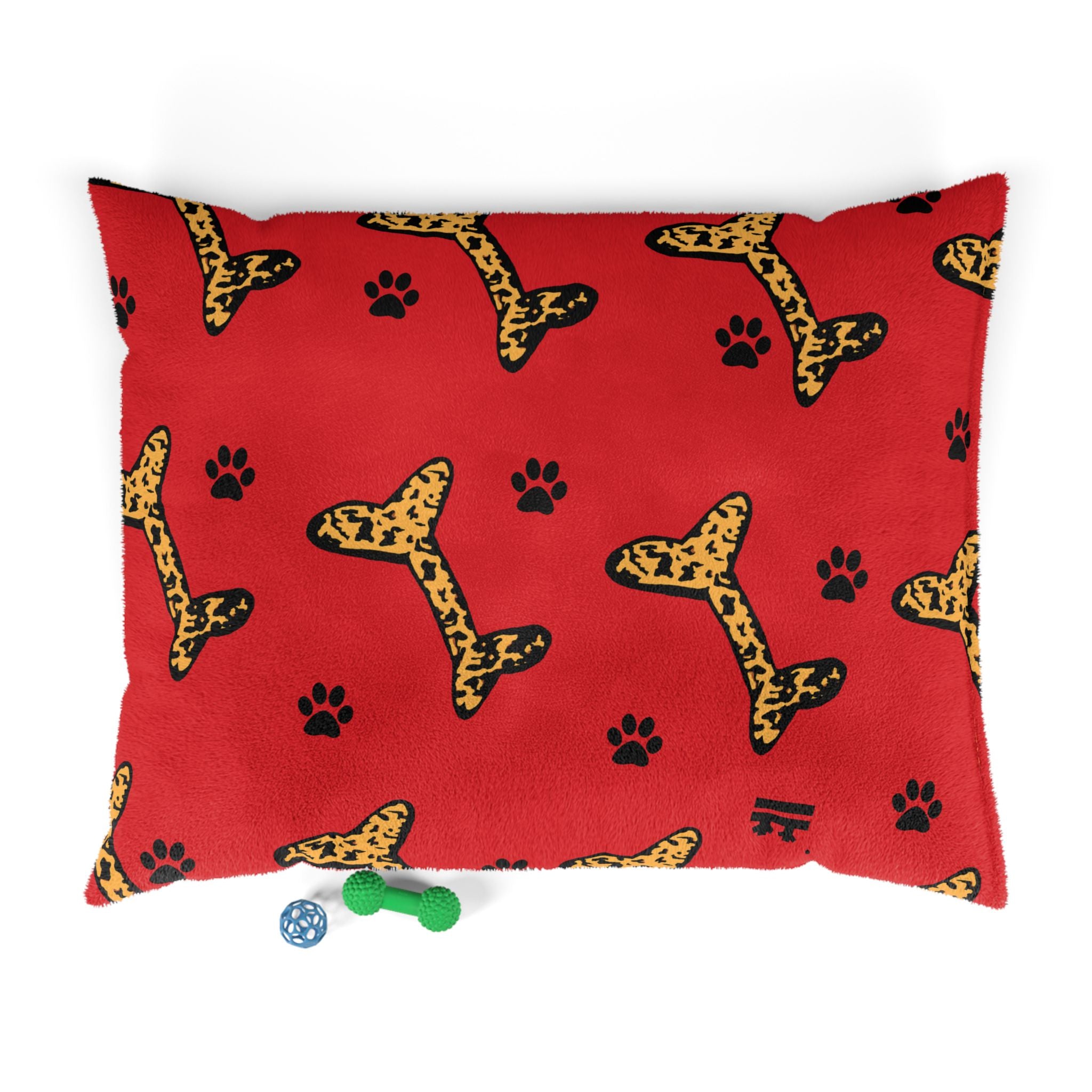 Leopard Print Bone Pet Bed for Dogs and Cats