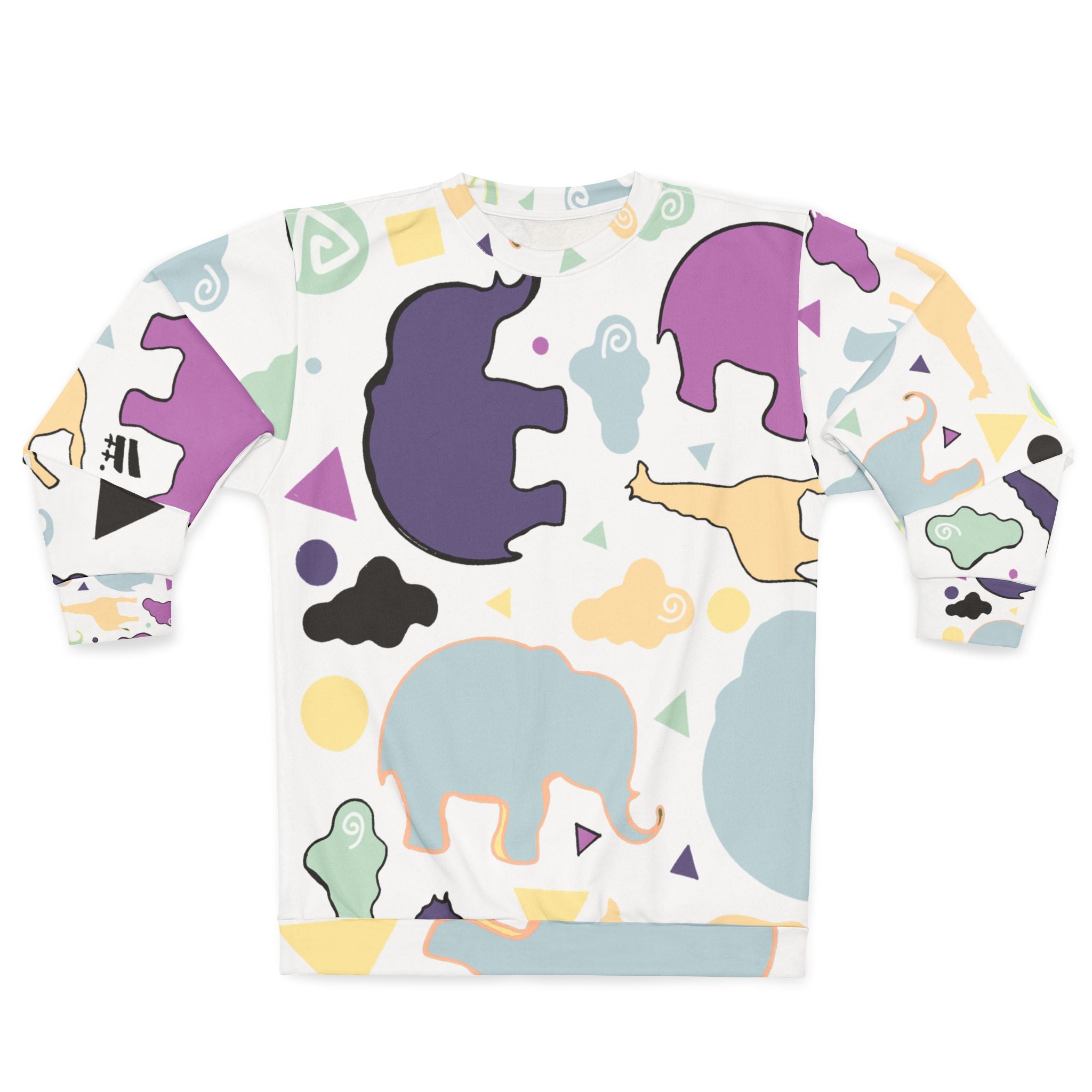 Giraffe, Elephant Cloud Cozy Casual Pullover Sweatshirt