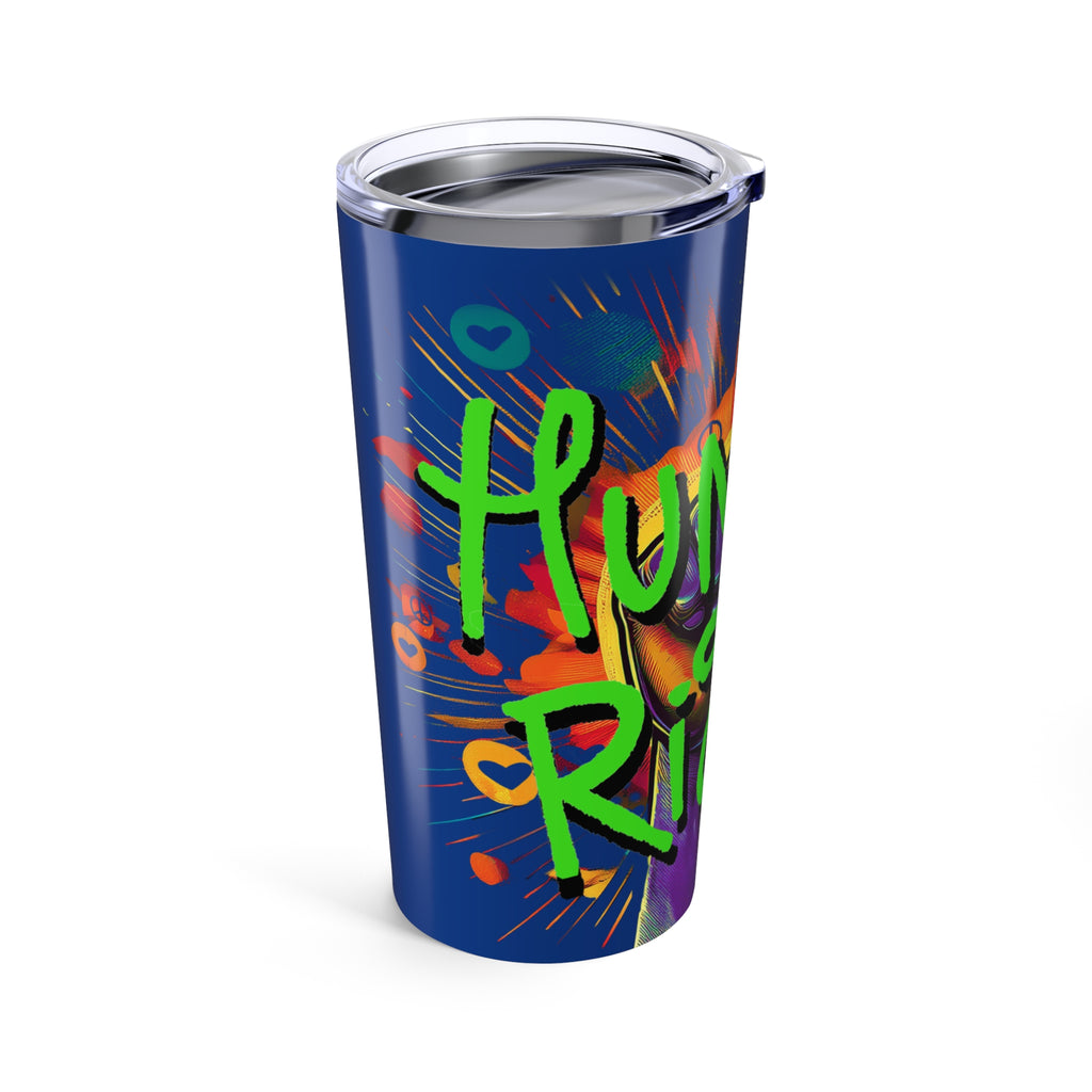 Human Rights Neon Graffiti Tumbler
