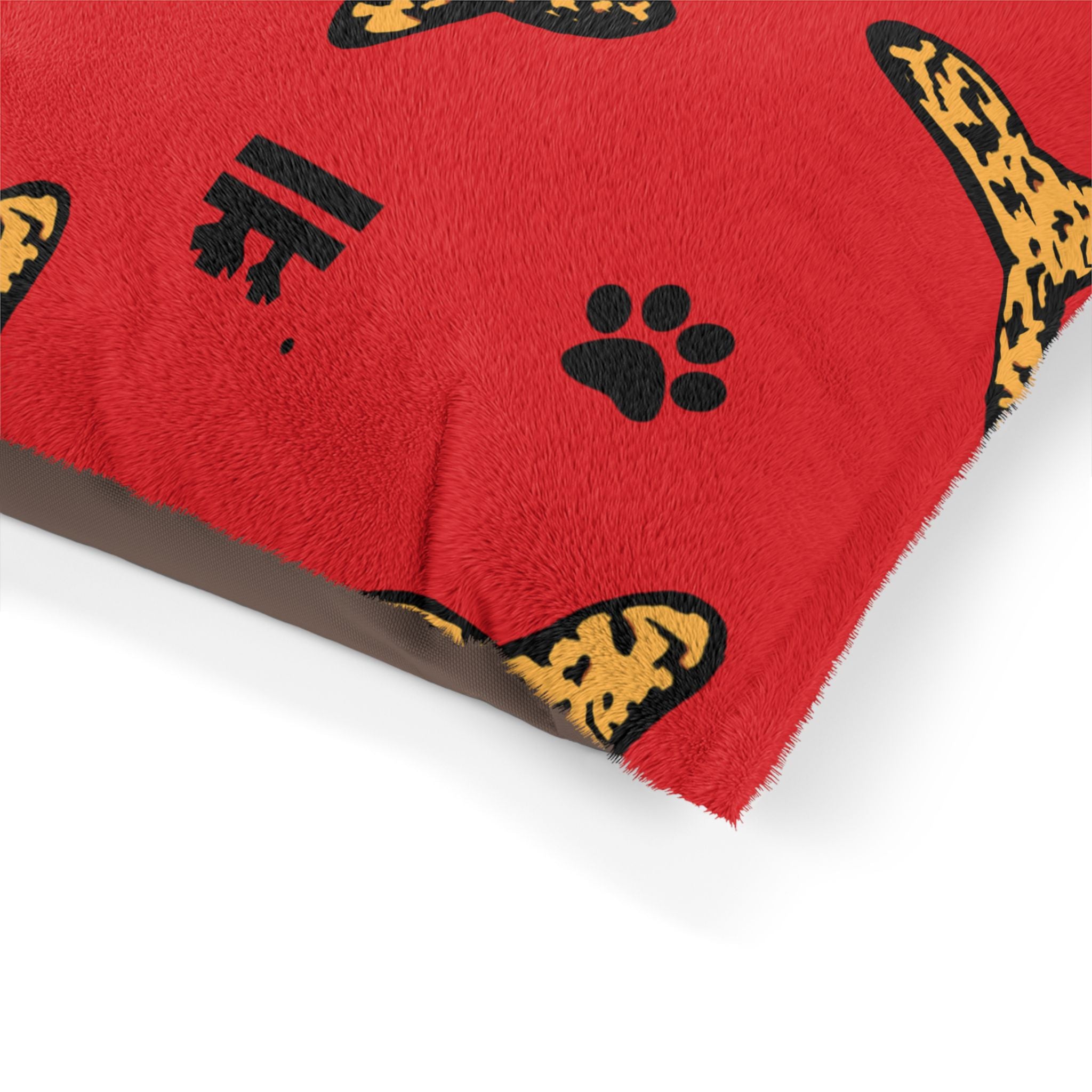 Leopard Print Bone Pet Bed for Dogs and Cats