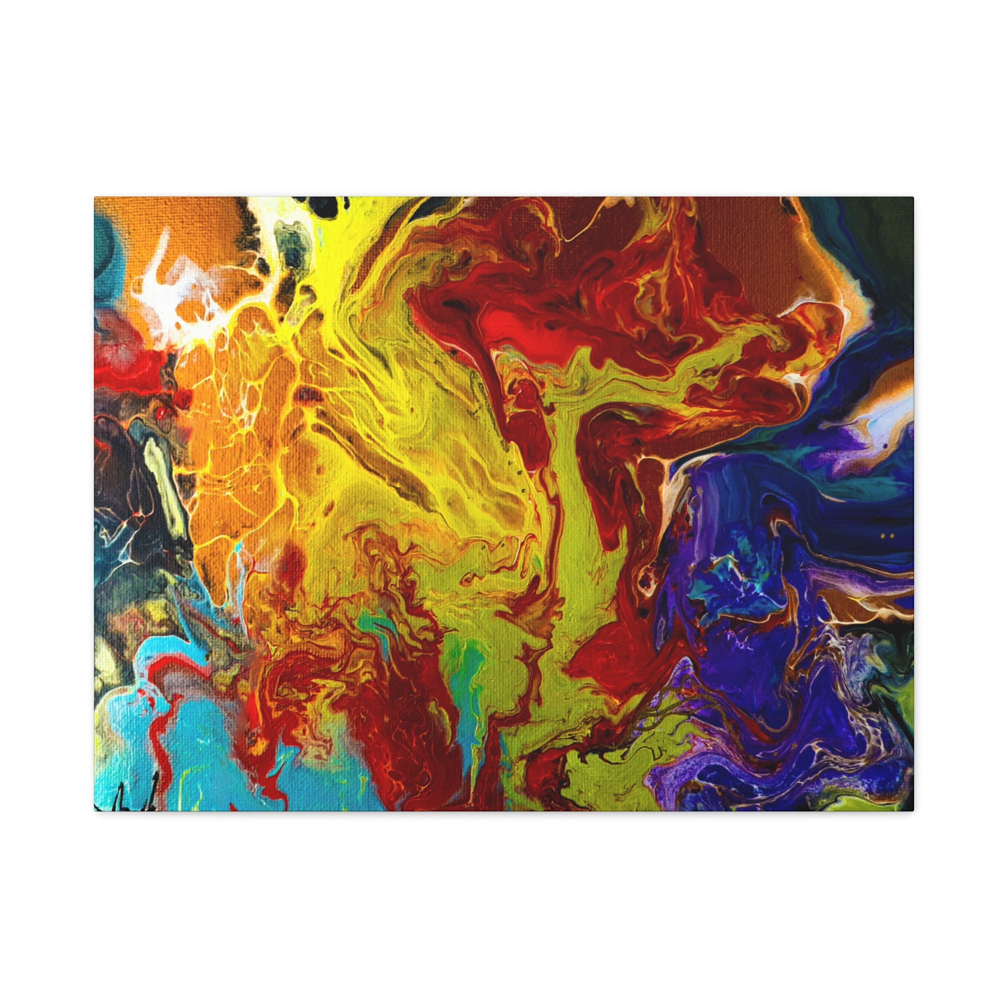 "Red Rain" Vibrant Abstract Canvas Wall Art Decor