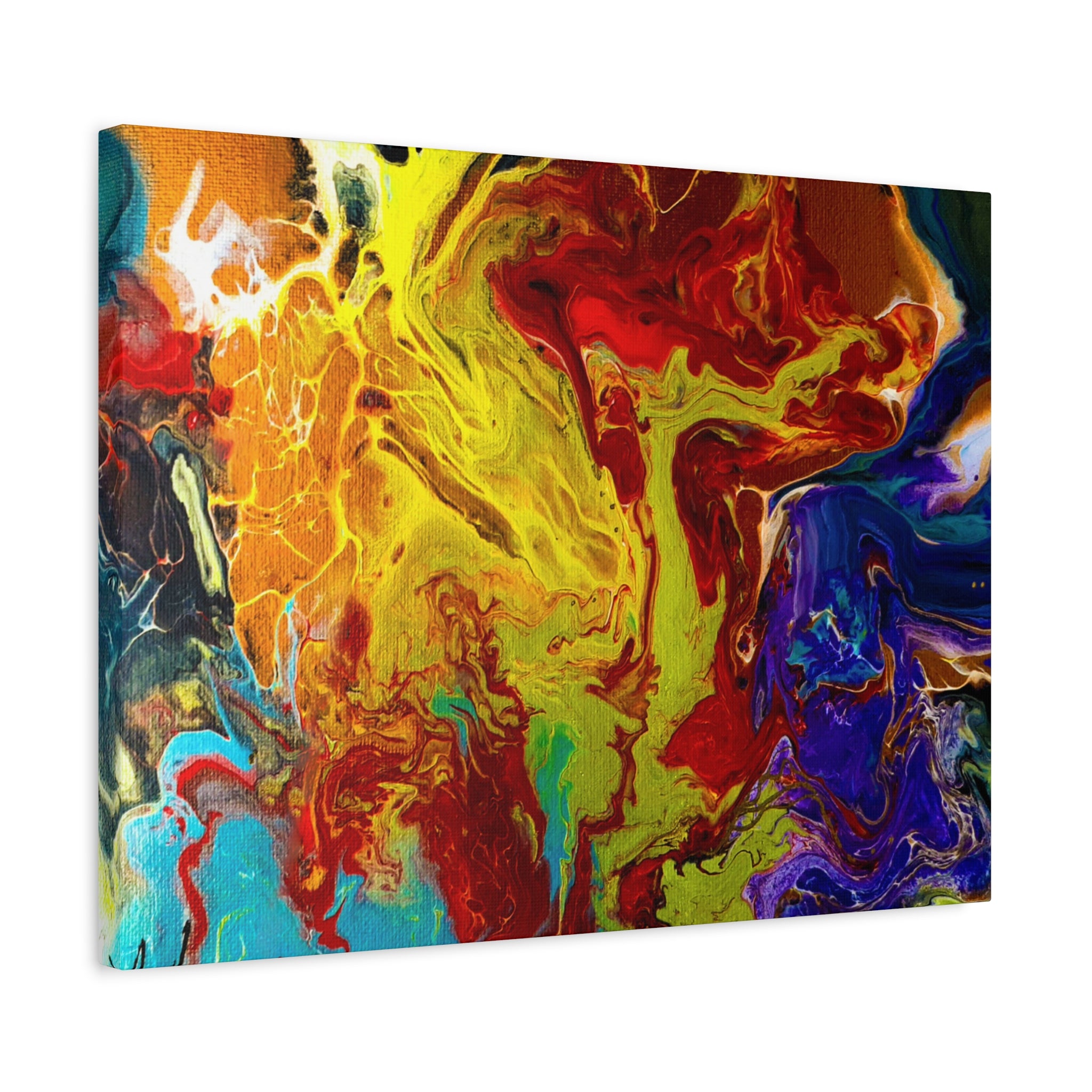 "Red Rain" Vibrant Abstract Canvas Wall Art Decor