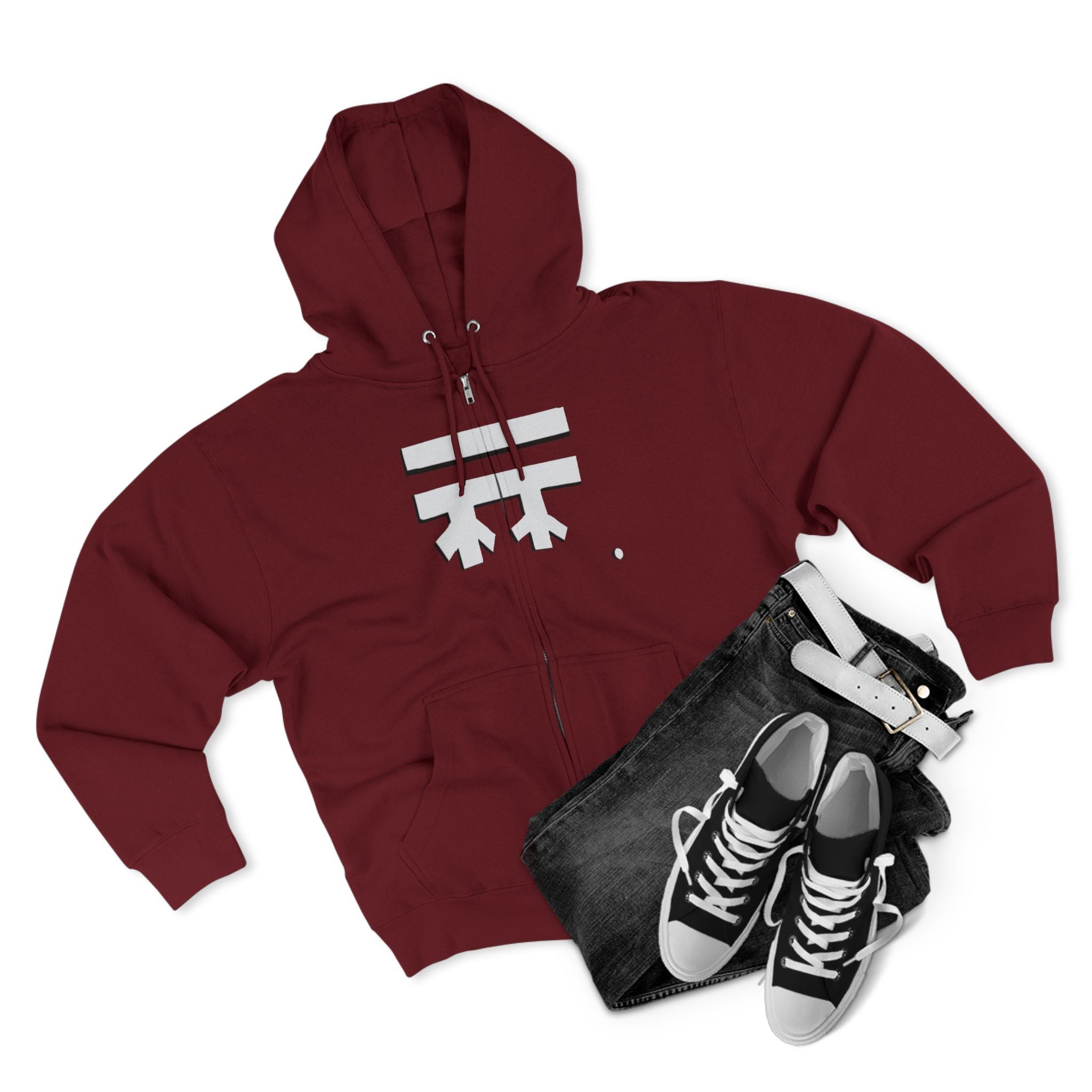 Minimalist Full-Zip Hoodie with Logo Casual Streetwear