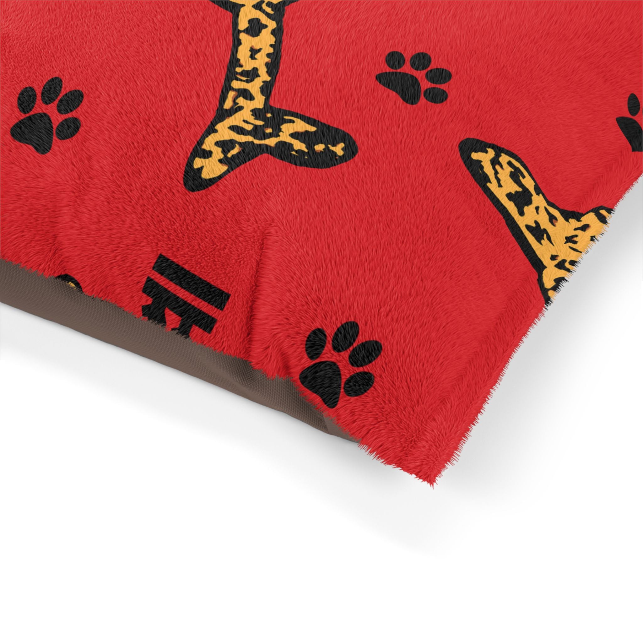 Leopard Print Bone Pet Bed for Dogs and Cats