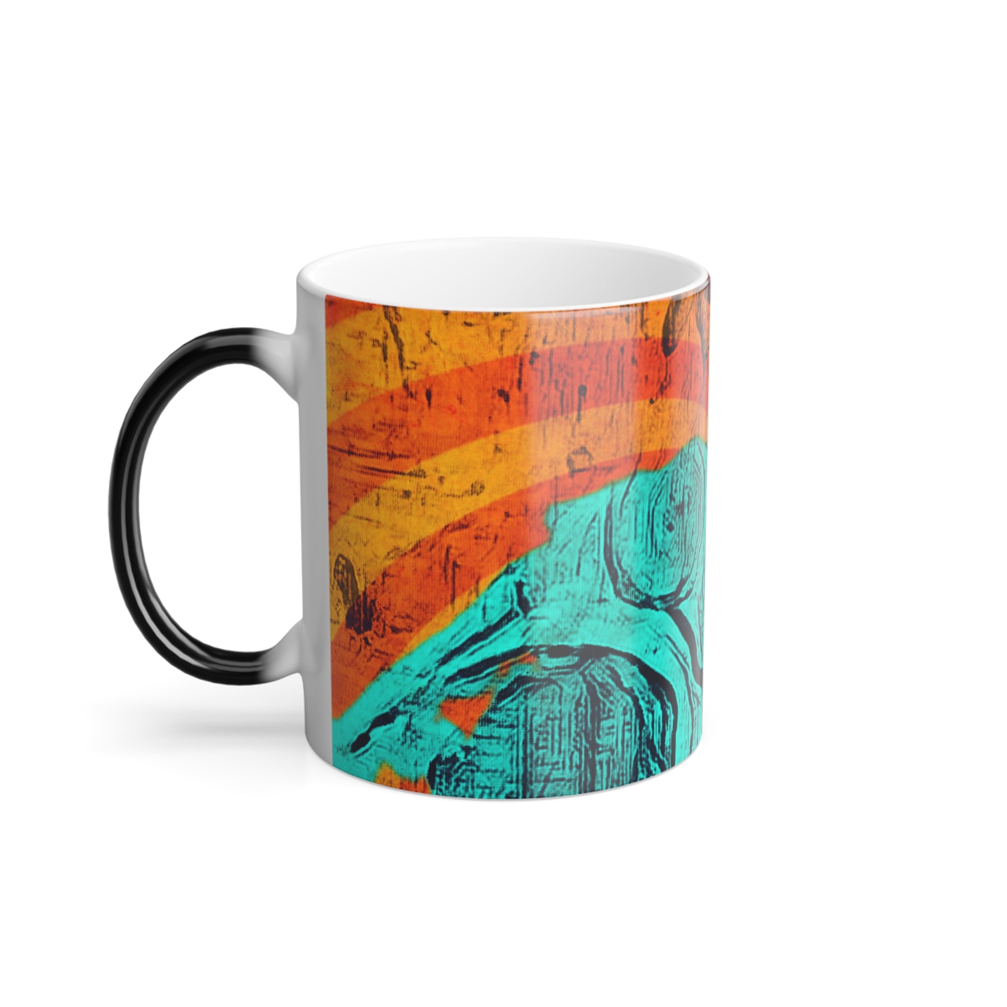 Unique Graphic Art Color Changing Ceramic Cup
