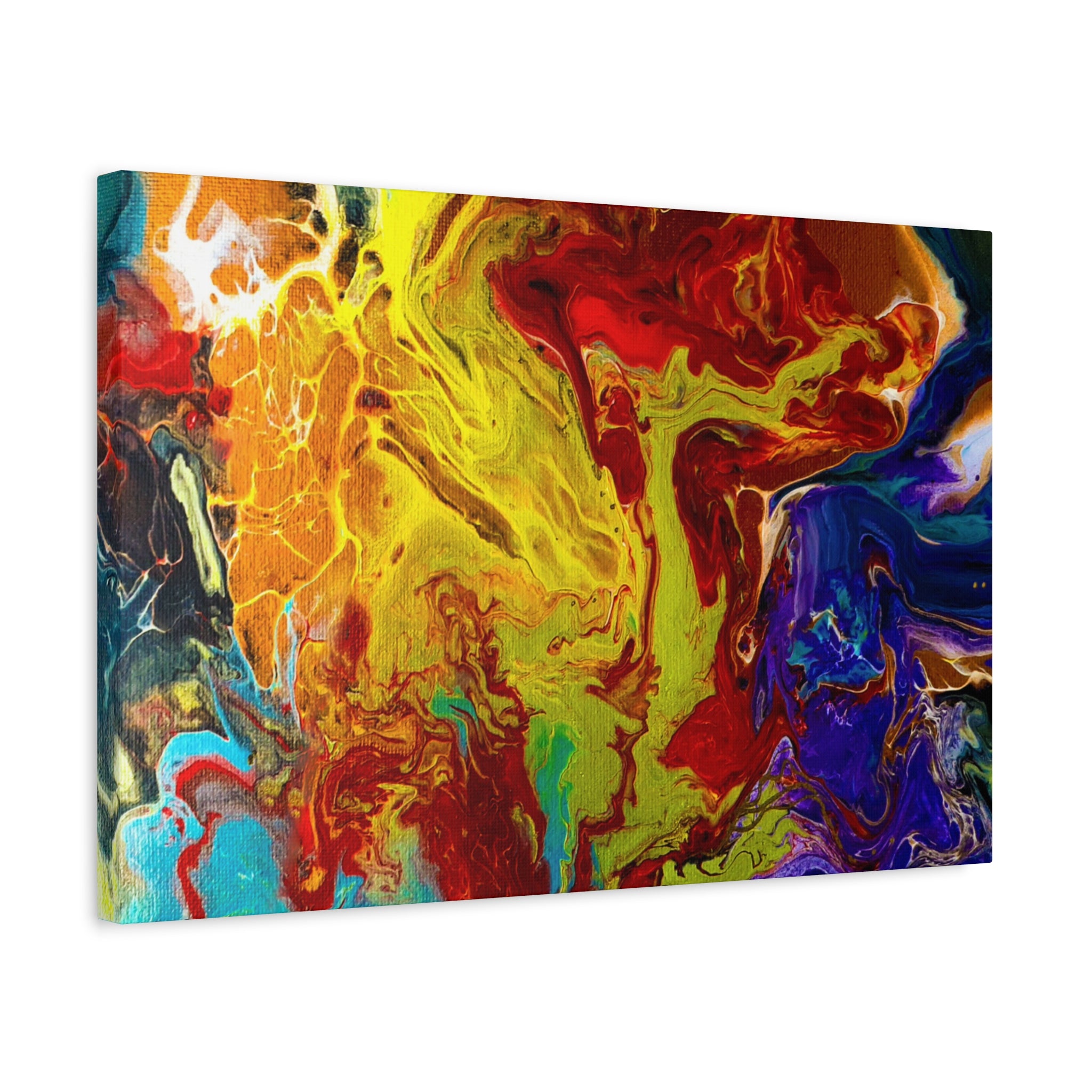 "Red Rain" Vibrant Abstract Canvas Wall Art Decor