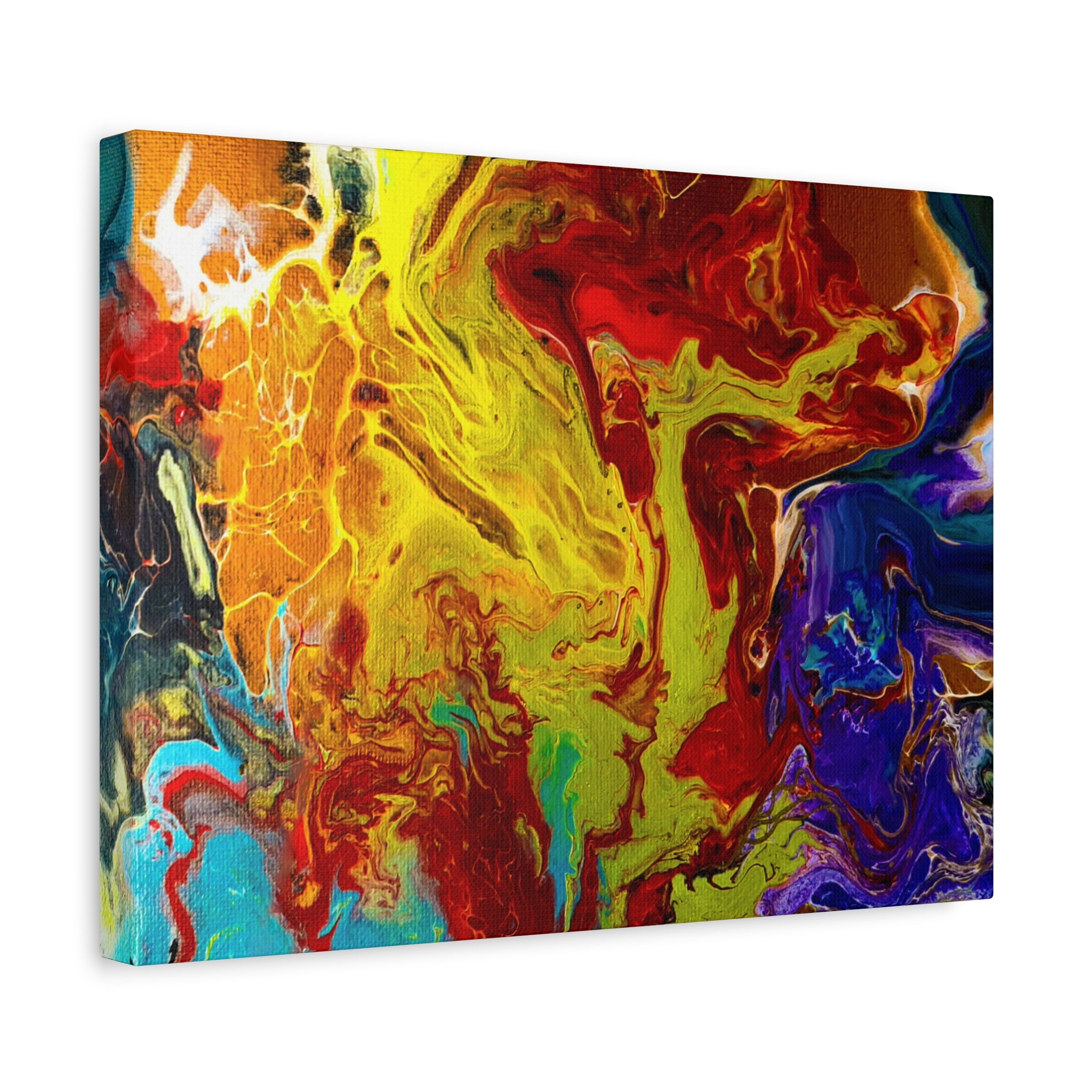 "Red Rain" Vibrant Abstract Canvas Wall Art Decor