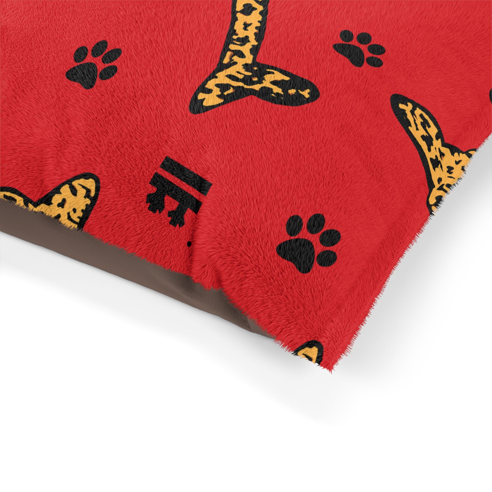 Leopard Print Bone Pet Bed for Dogs and Cats
