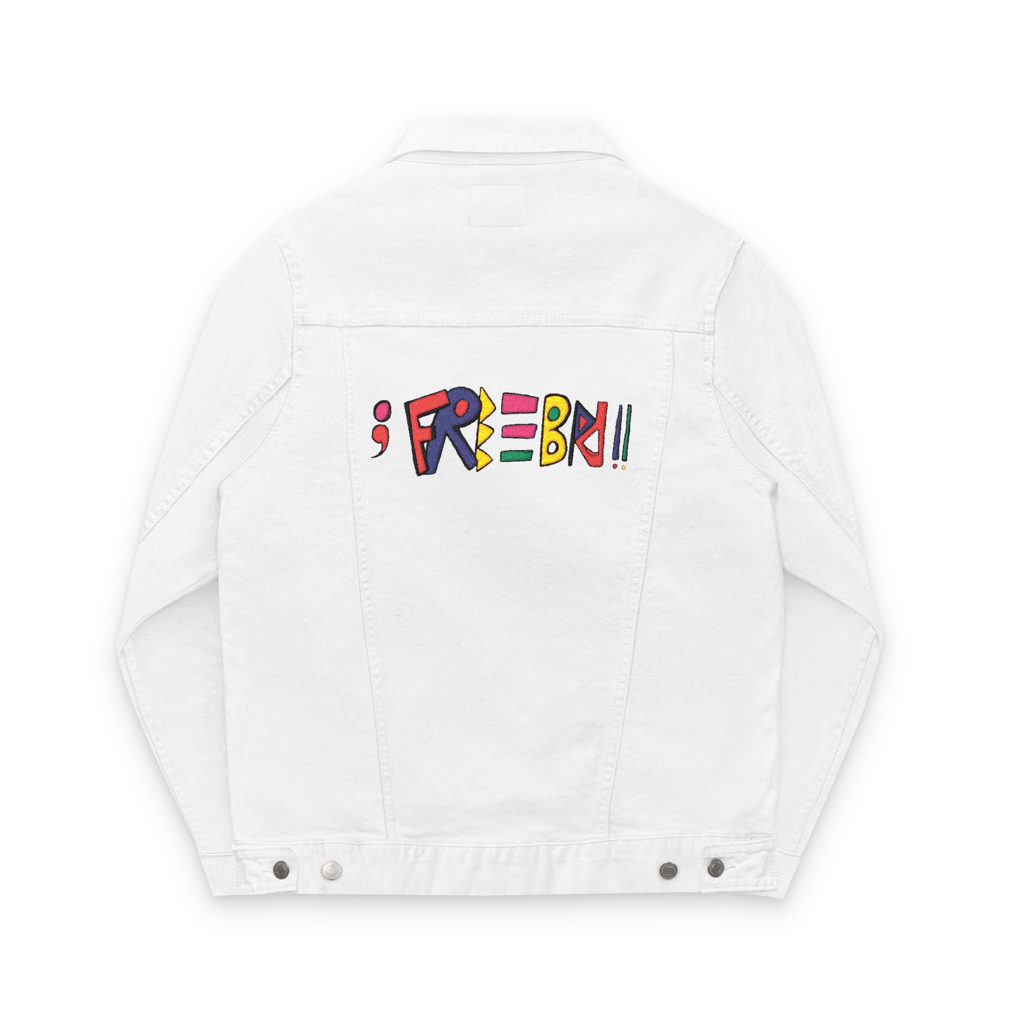 Graphic Logo Embroidered Denim Jacket Casual Street Style