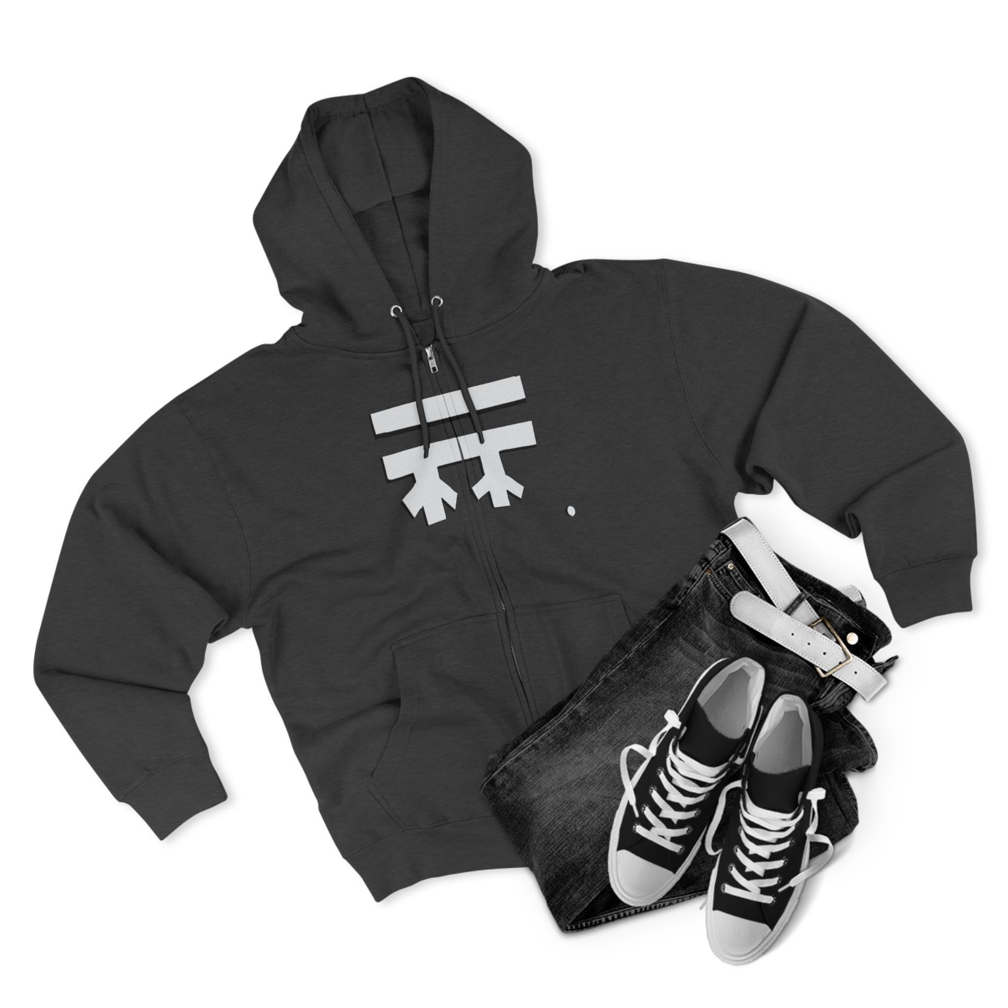 Minimalist Full-Zip Hoodie with Logo Casual Streetwear
