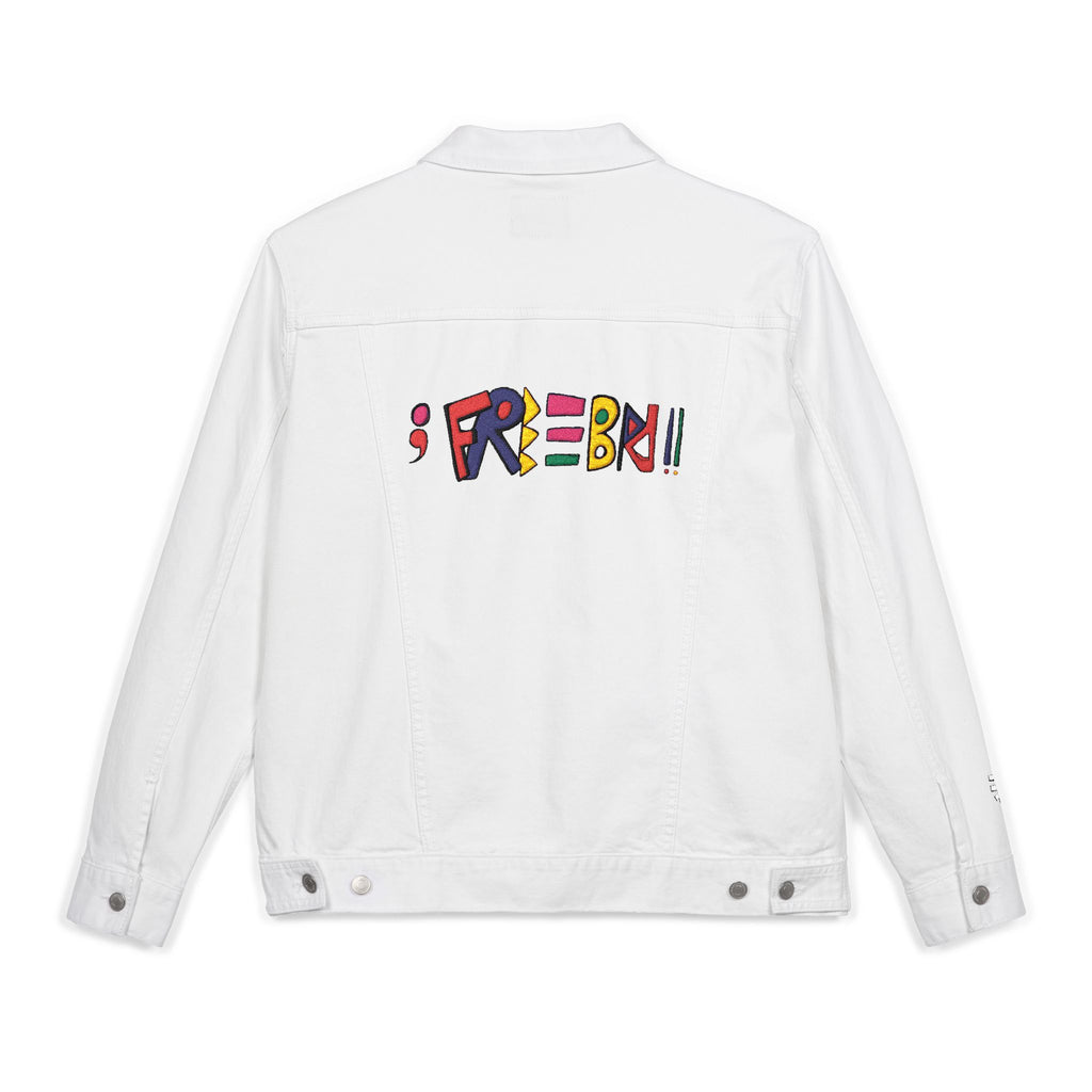 Graphic Logo Embroidered Denim Jacket Casual Street Style