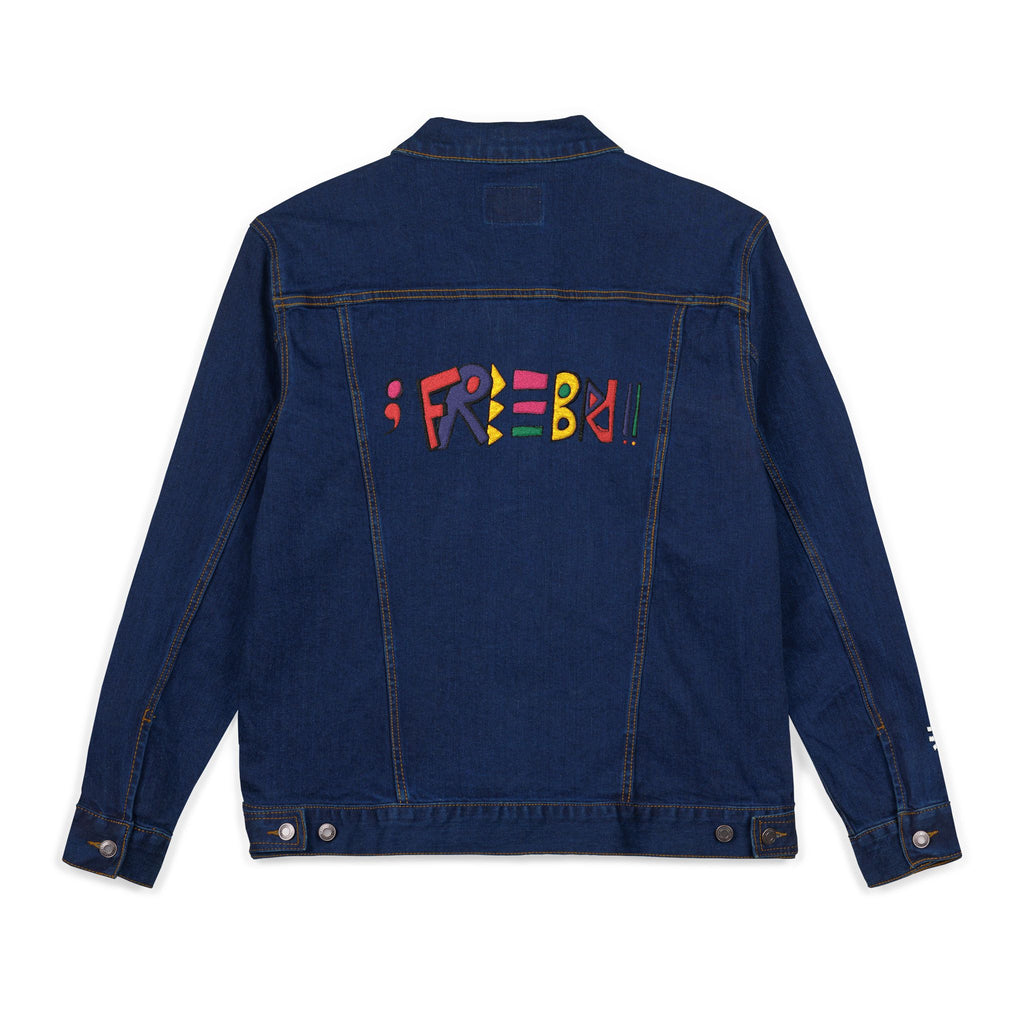 Graphic Logo Embroidered Denim Jacket Casual Street Style