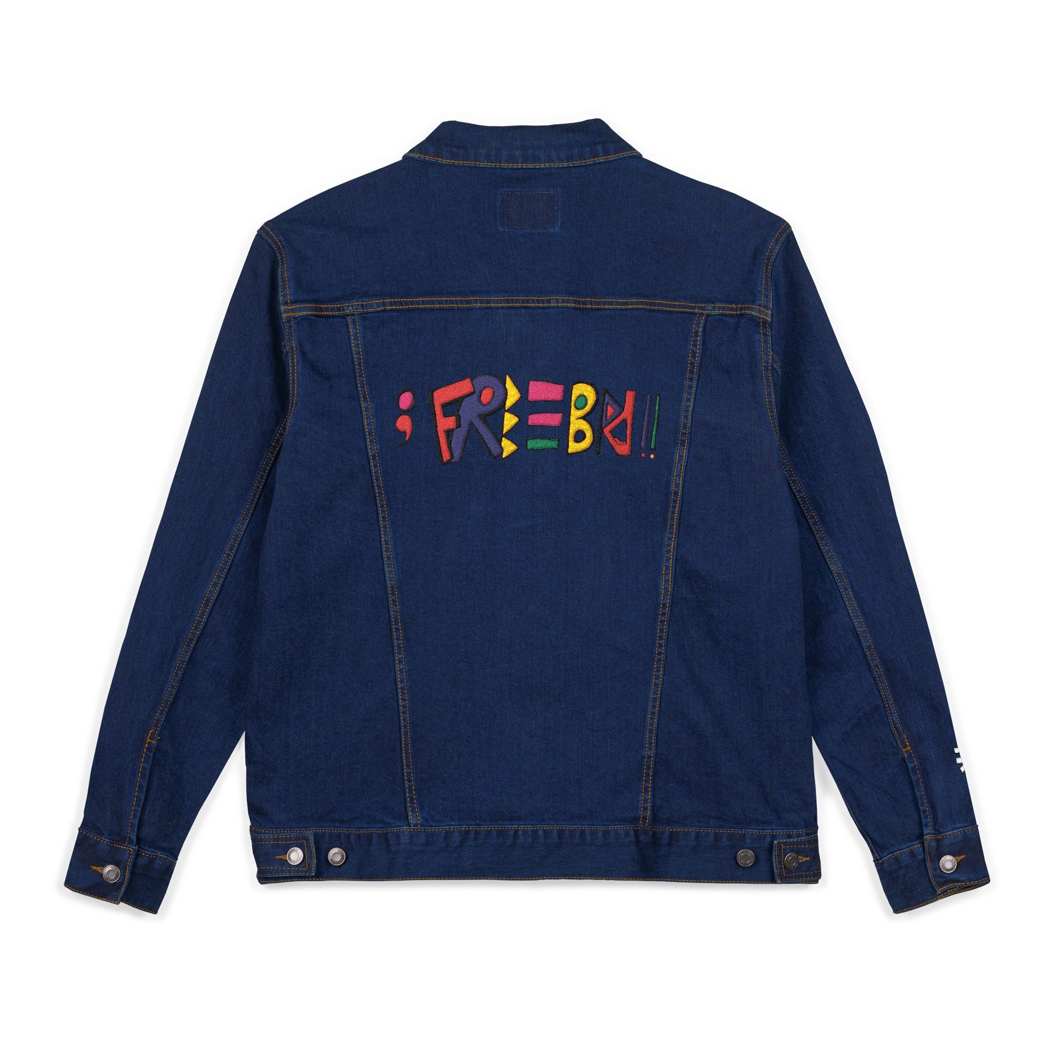 Graphic Logo Embroidered Denim Jacket Casual Street Style