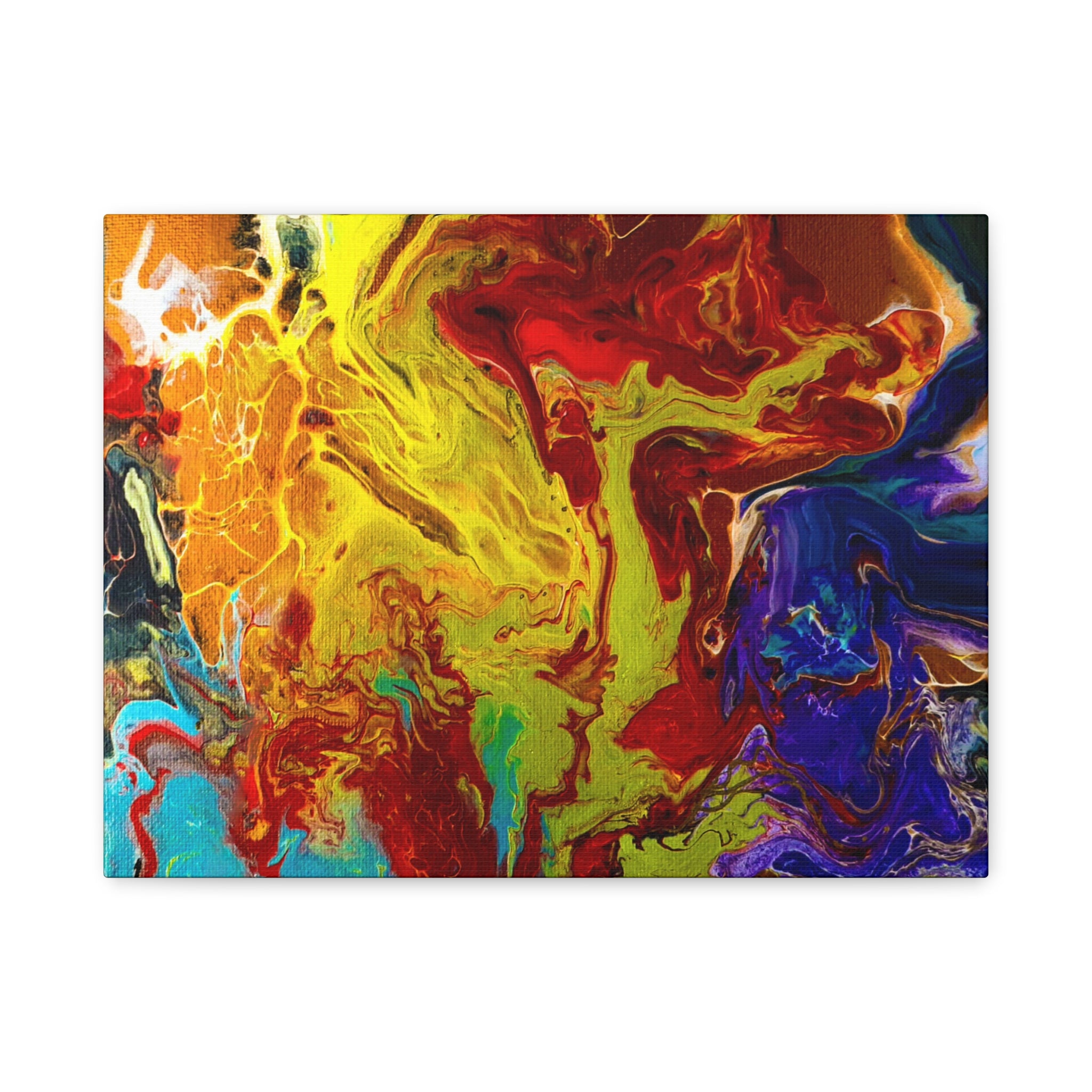 "Red Rain" Vibrant Abstract Canvas Wall Art Decor