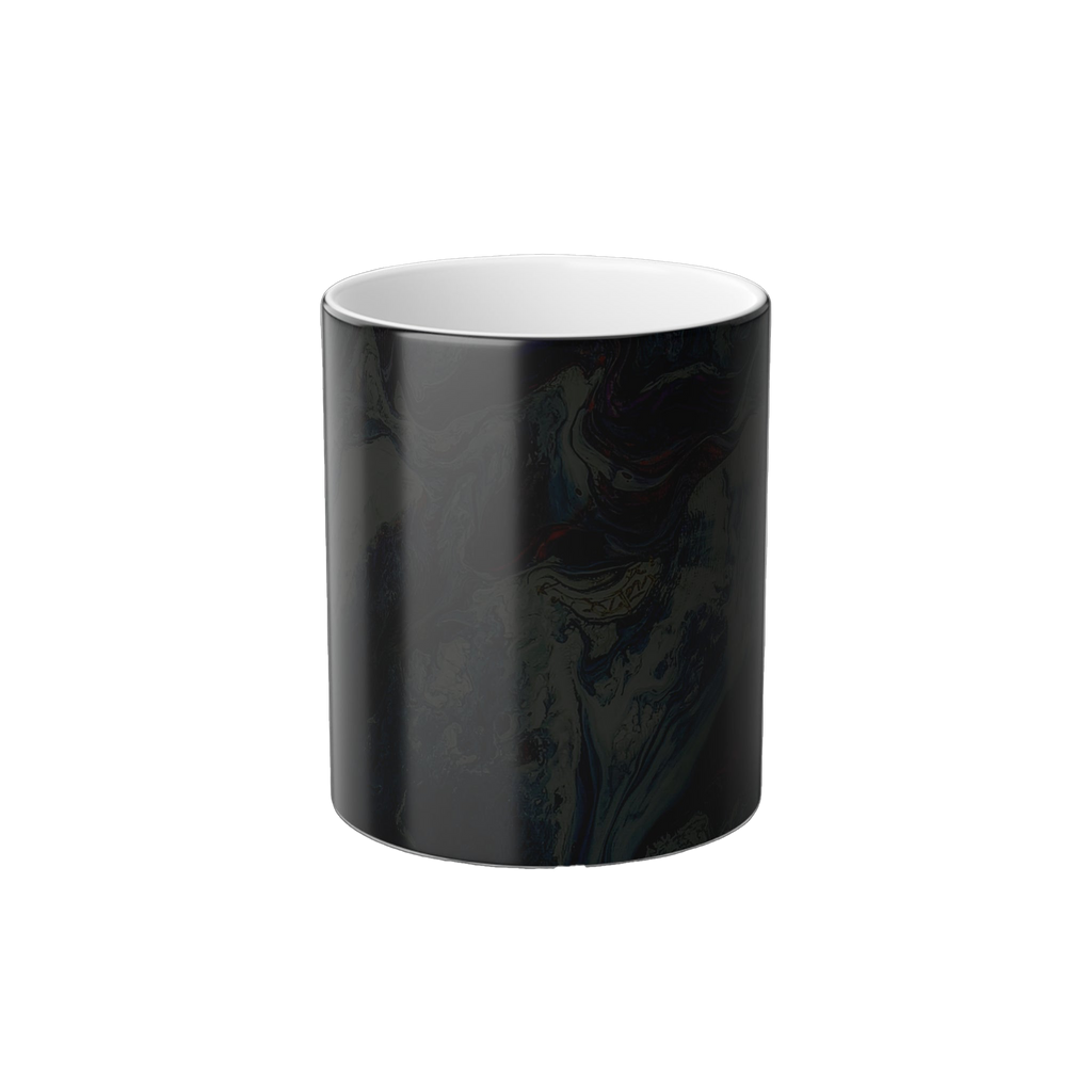 Freebrd Abstract Art Color Changing Mug 
that displays solid black when the cup is cold 