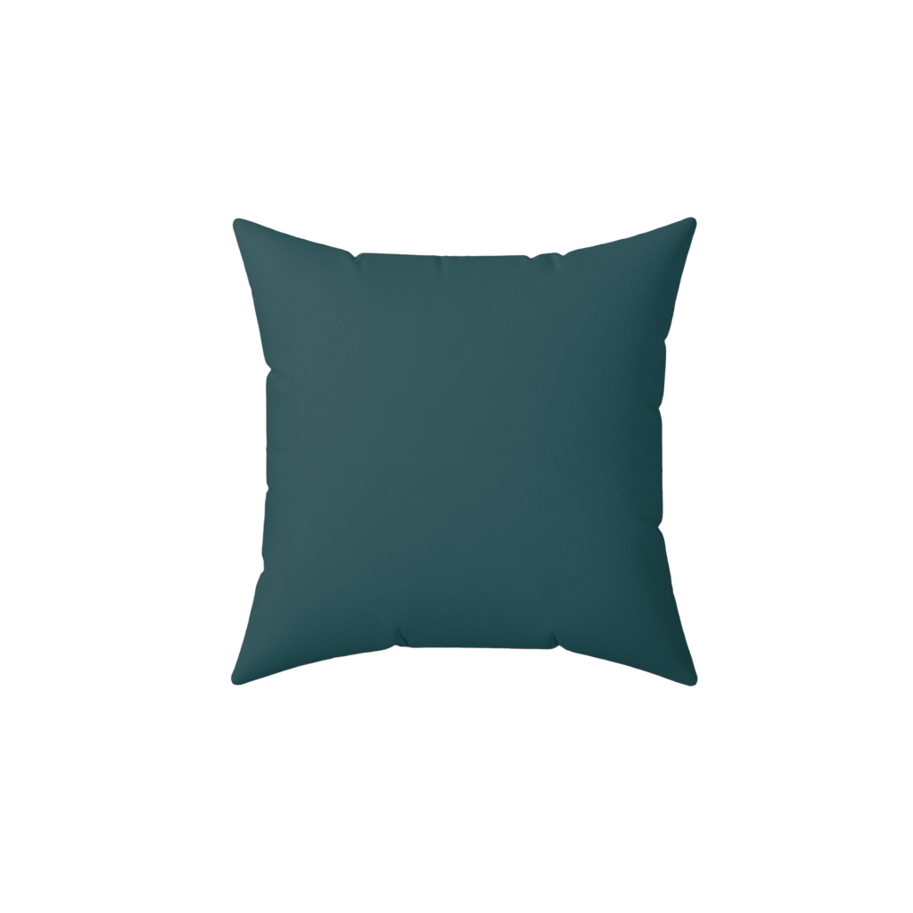 Abstract Teal Faux Suede Square Pillow back
