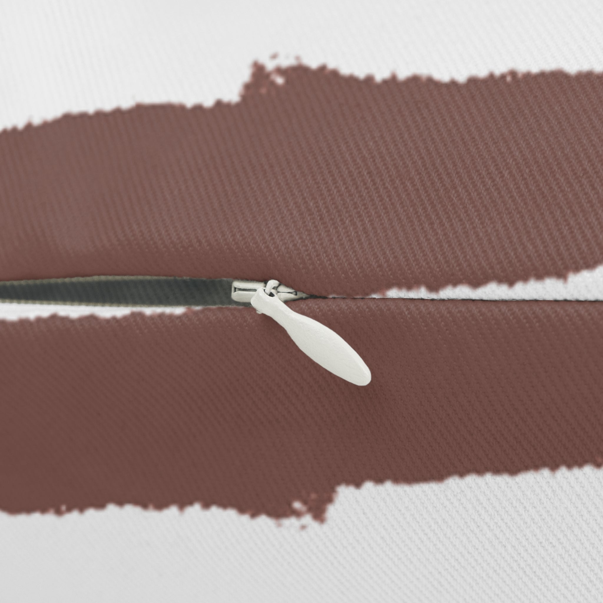 Abstract Brown Brushstroke Lumbar Pillow zipper